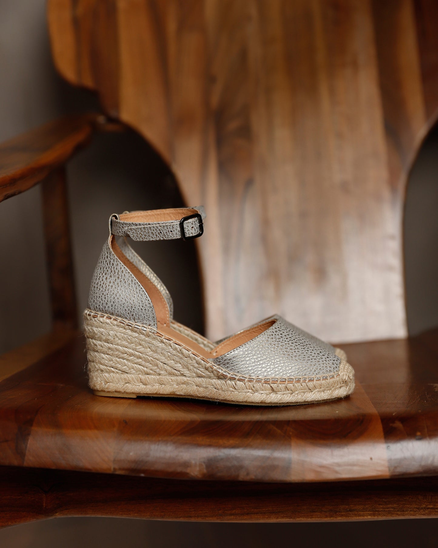 VIA VAI Flora Braid grijze espadrilles dames
