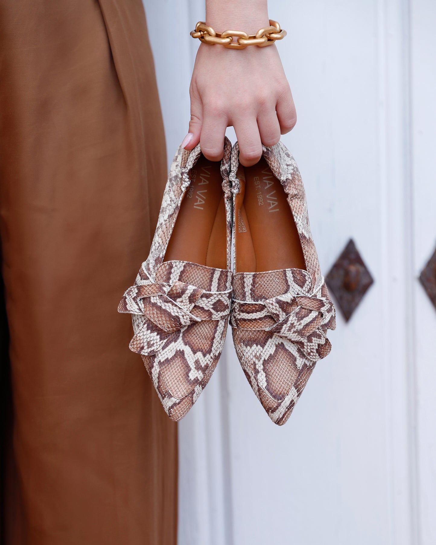 VIA VAI Lola Rayne slangenprint loafers dames