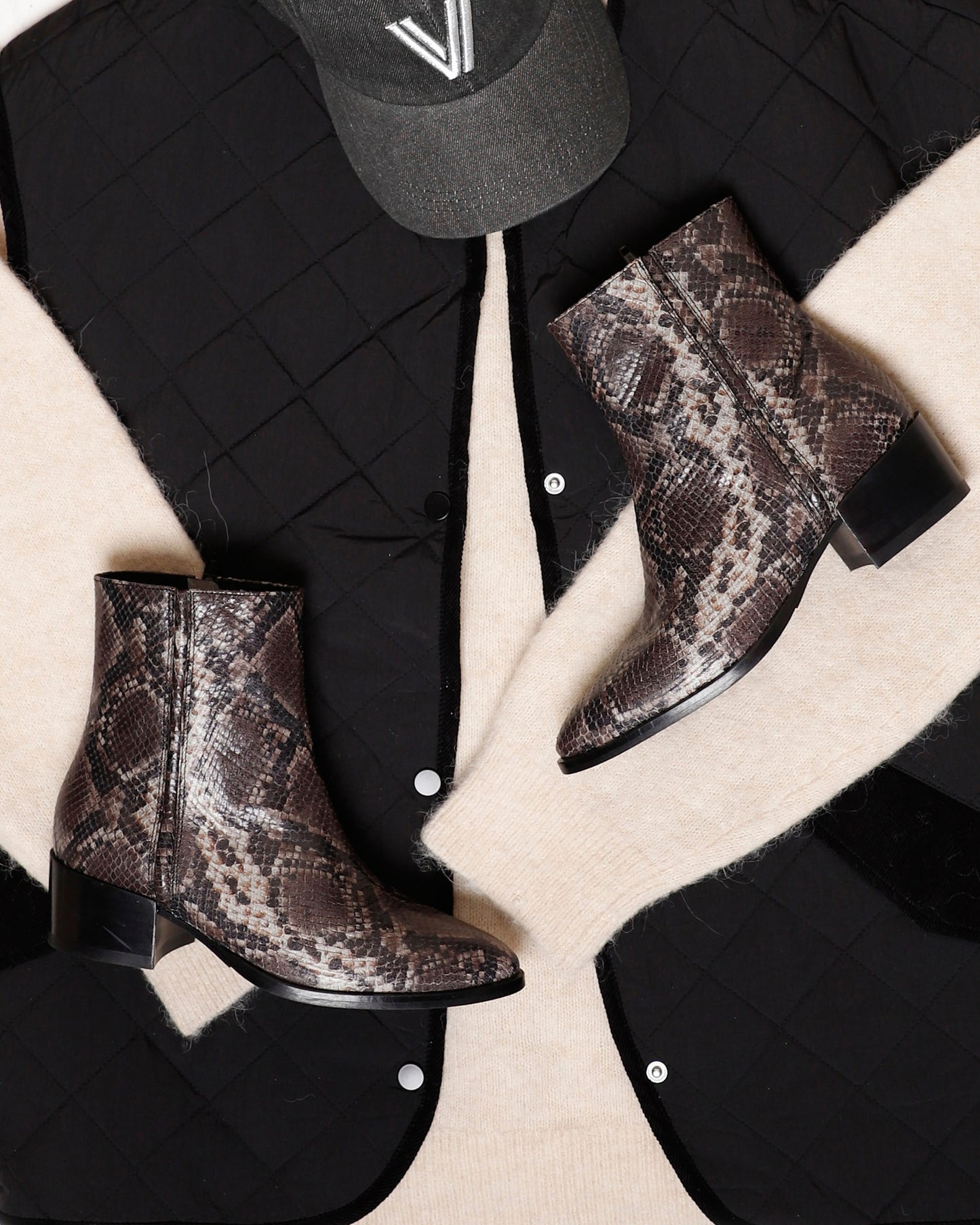 VIA VAI Rose Baker slangenprint enkellaarsjes dames