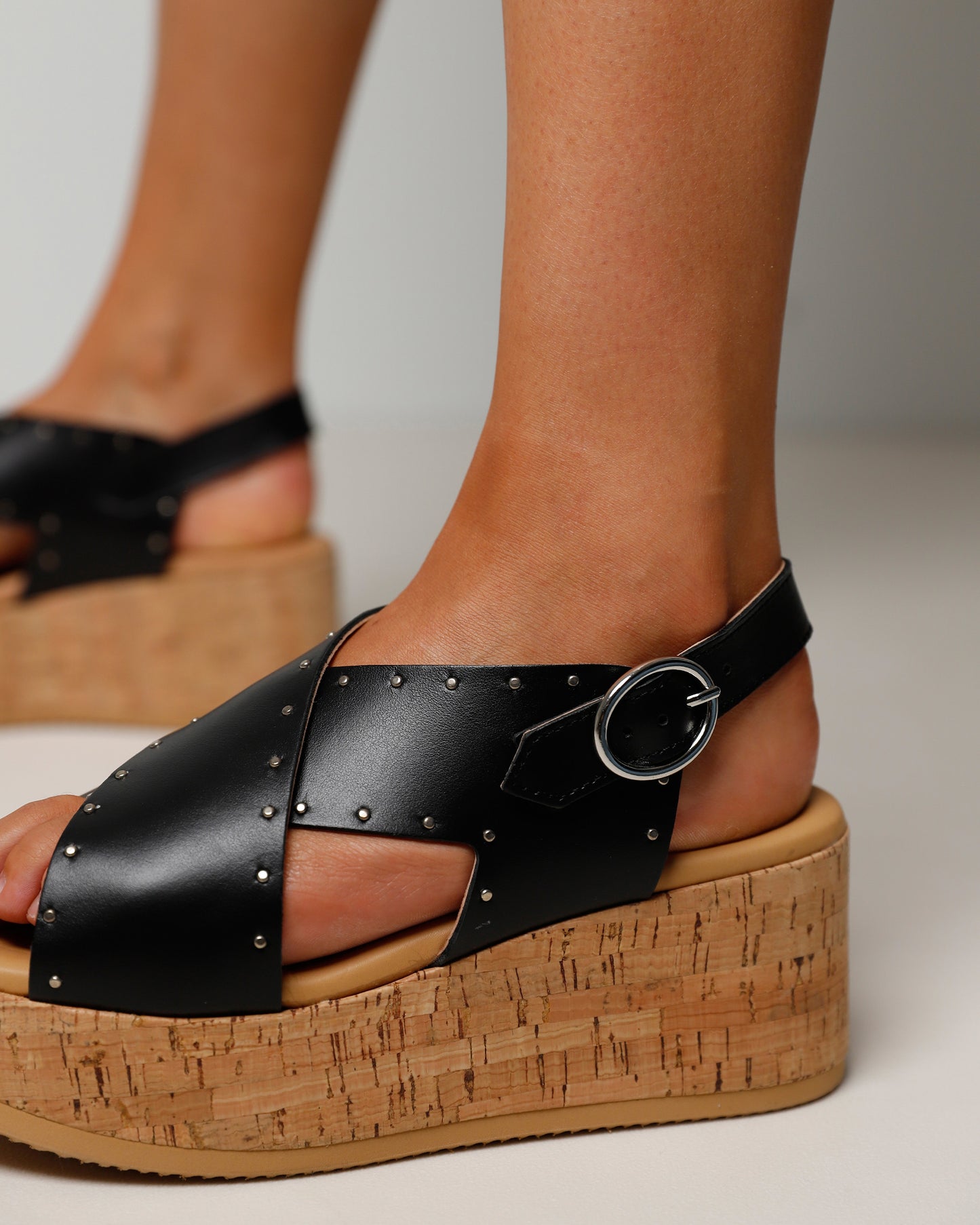 VIA VAI Sissel Elaine zwarte platform sandalen dames