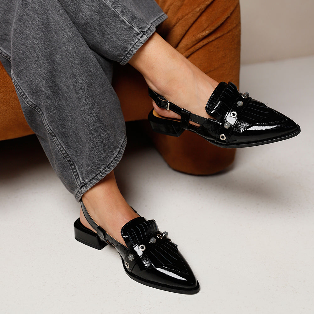 VIA VAI Jazz Tammi zwarte slingbacks dames