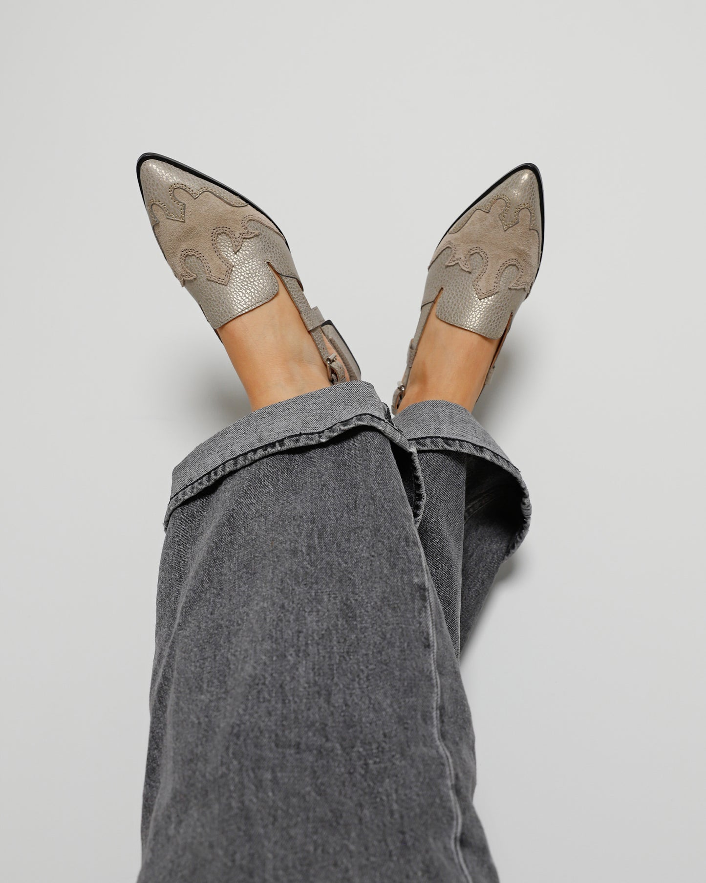 VIA VAI Jazz Vaienna grijze slingbacks dames