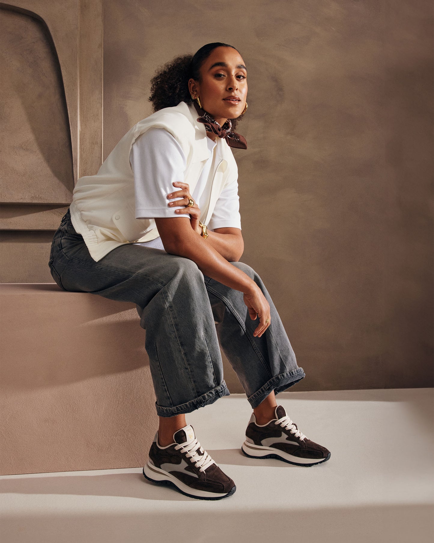 VIA VAI Usher Riggs bruine sneakers dames