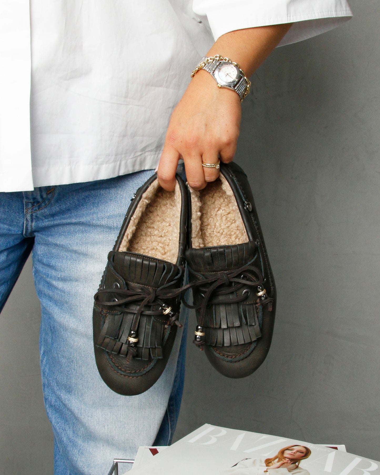VIA VAI June Shelby bruine loafers dames