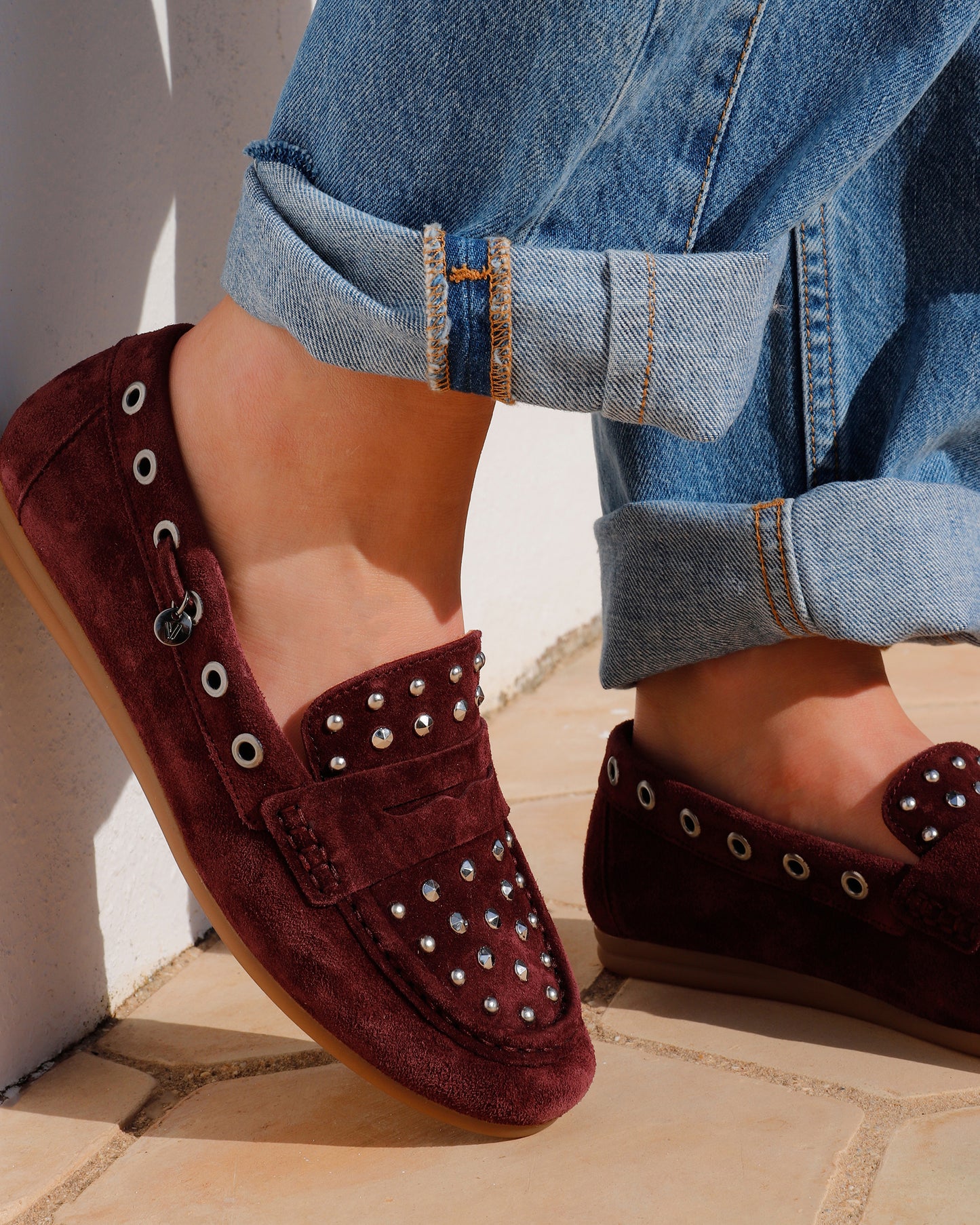 VIA VAI June Macy bordeauxrode loafers dames