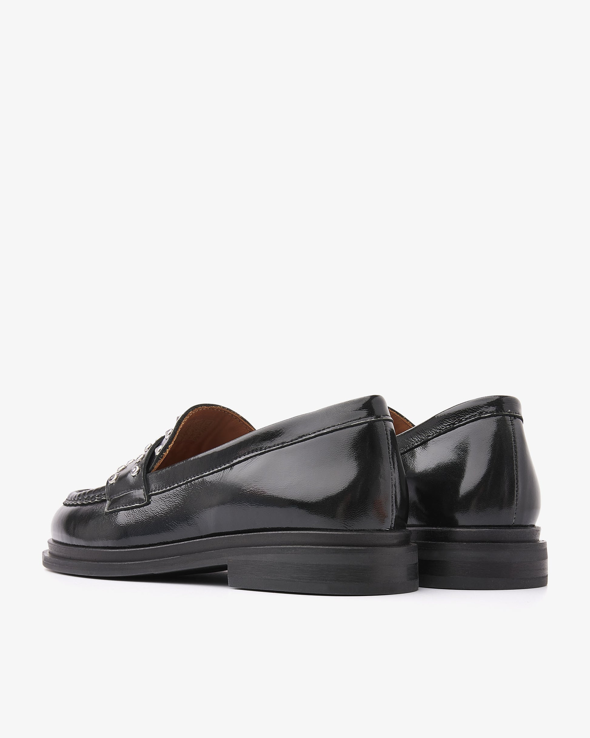 VIA VAI Fae Wylder zwarte loafers dames – achteraanzicht met hieldetail