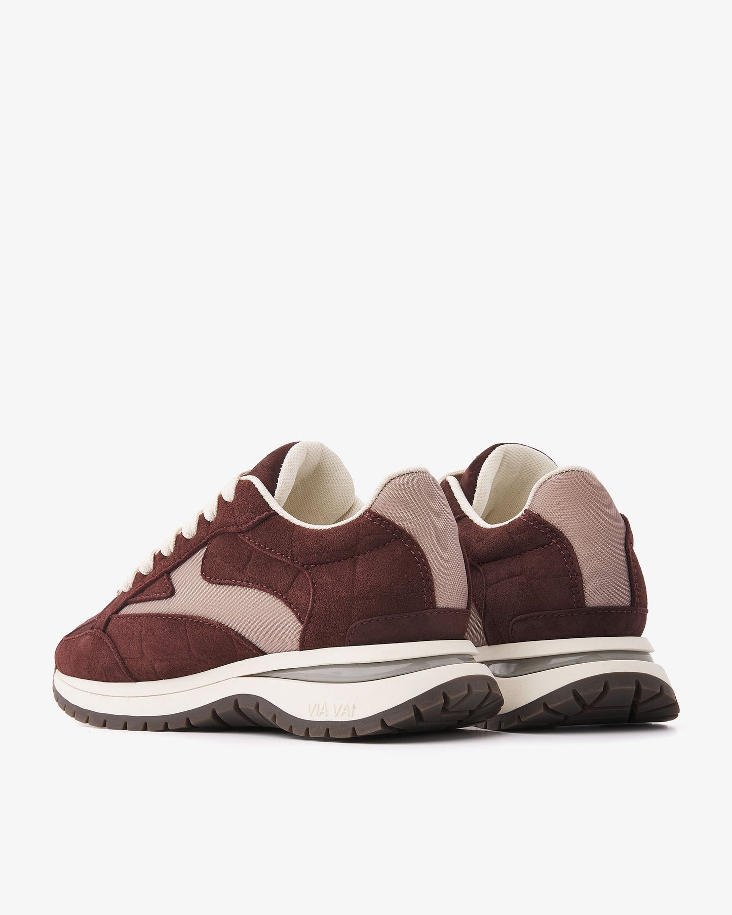 VIA VAI Usher Riggs bordeauxrode sneakers dames – achteraanzicht met hieldetail