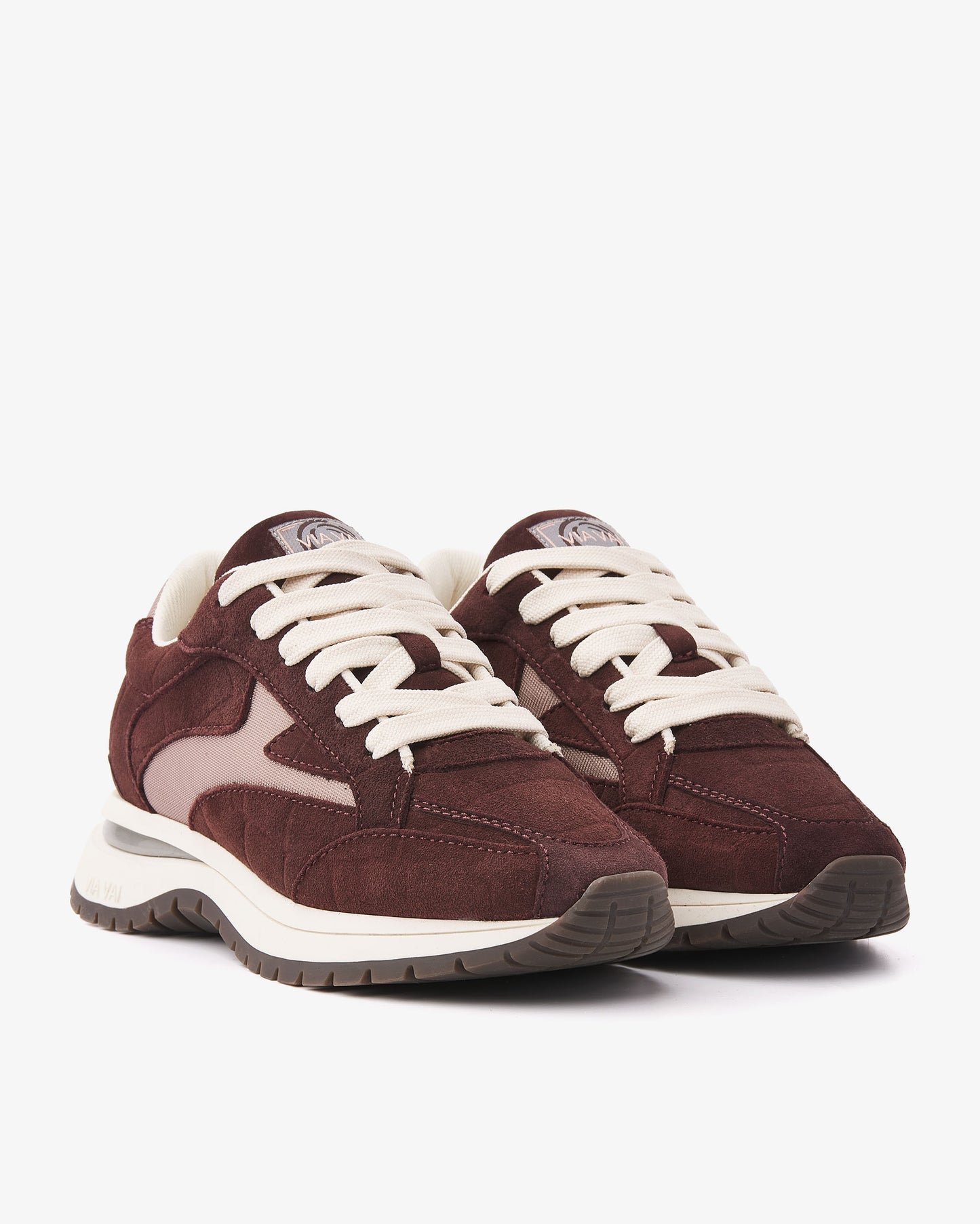 VIA VAI Usher Riggs bordeauxrode sneakers dames – vooraanzicht met ronde neus