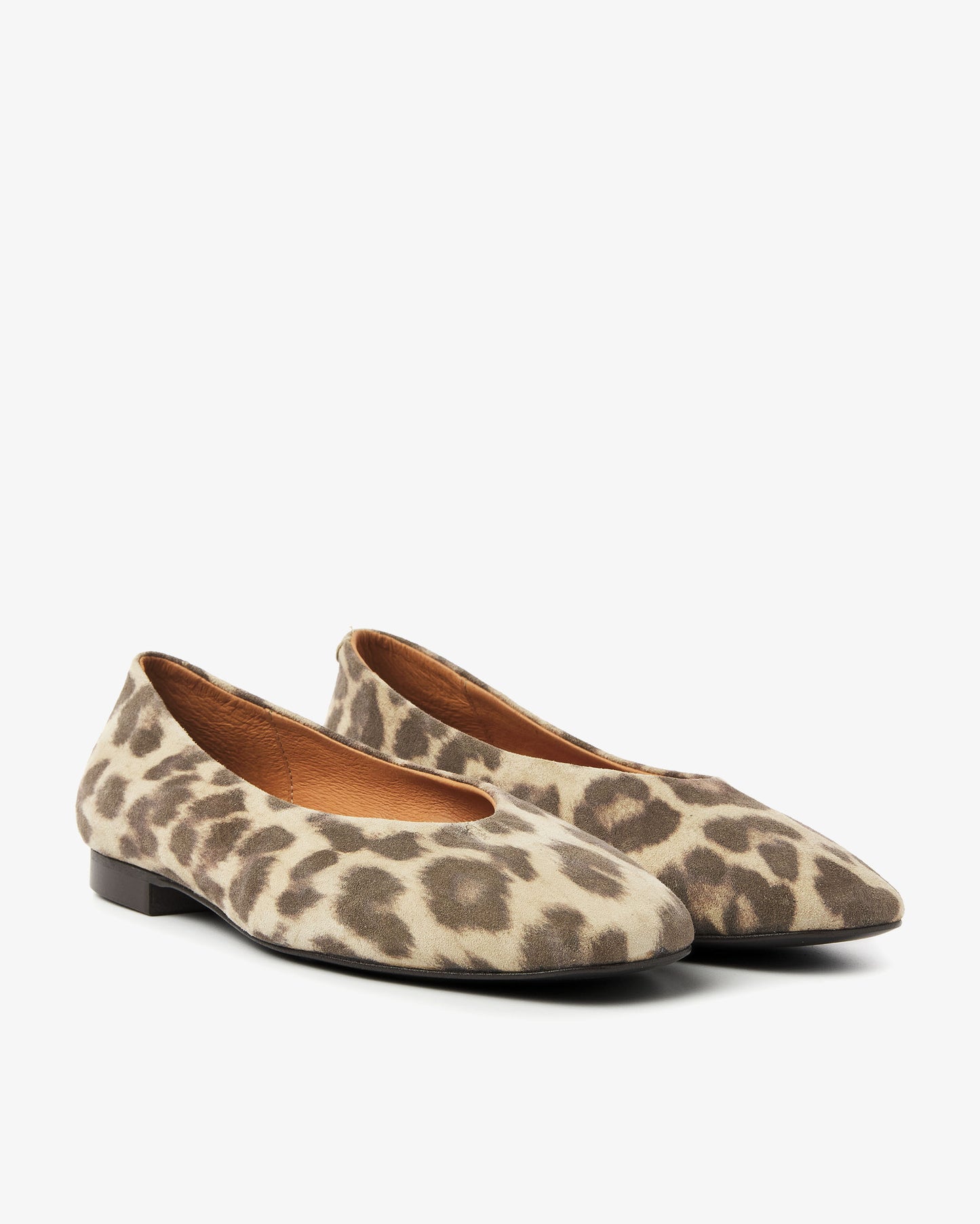 Luipaardprint suède VIA VAI dames ballerina's Lou Emmy, vooraanzicht.