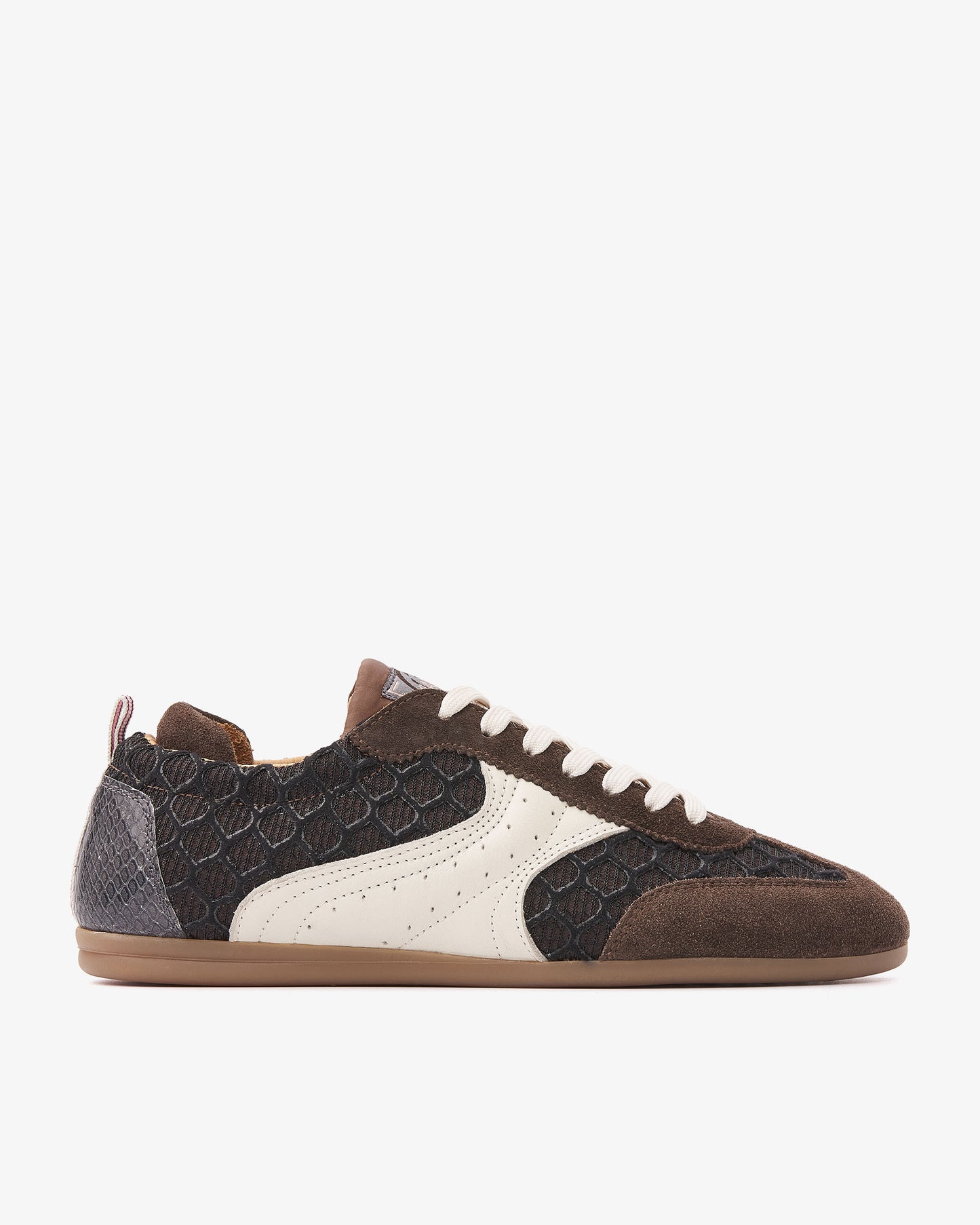 VIA VAI June Haylee bruine sneakers dames – zijaanzicht met leer- en suèdedetails
