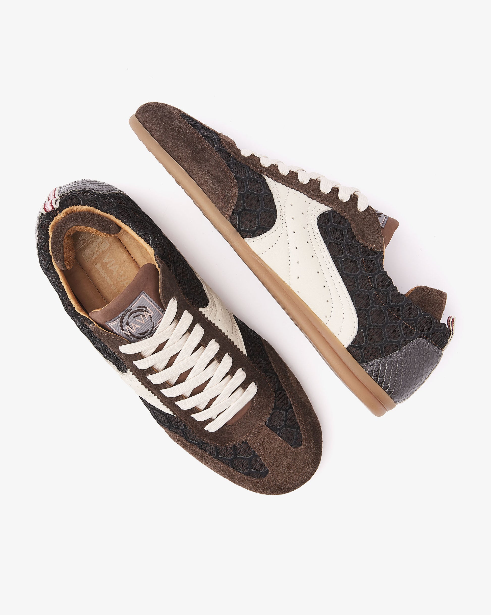 VIA VAI June Haylee bruine sneakers dames – bovenaanzicht met uitneembaar voetbed