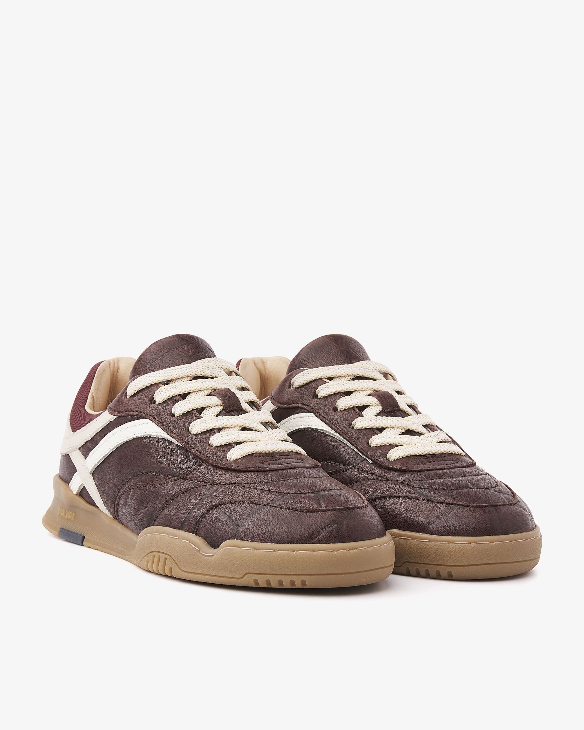 VIA VAI Kris Sky bruine sneakers dames – vooraanzicht met ronde neus