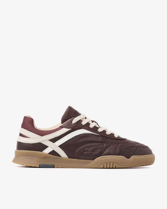 VIA VAI Kris Sky bruine sneakers dames – zijaanzicht met logodetail