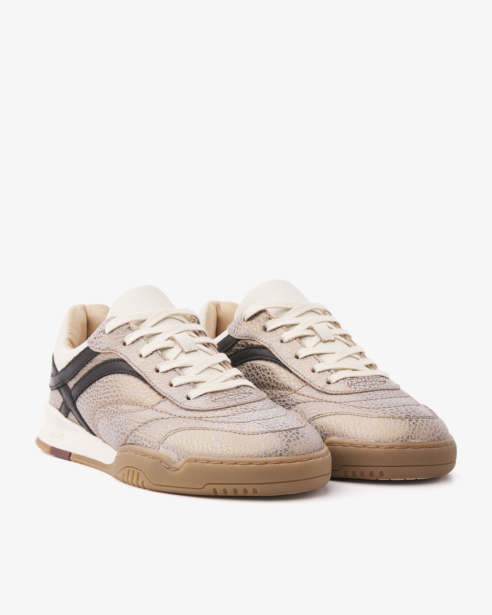 VIA VAI Kris Sky metallic sneakers dames – vooraanzicht met ronde neus