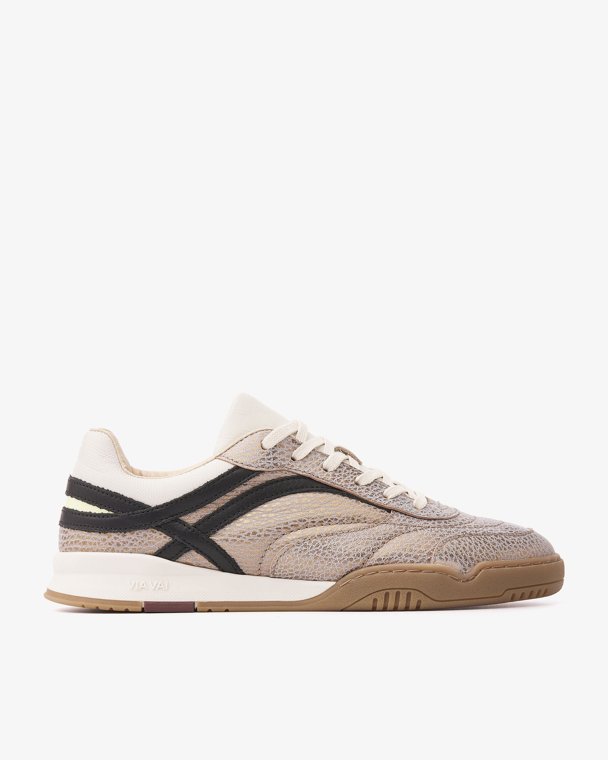 VIA VAI Kris Sky metallic sneakers dames – zijaanzicht met logodetail