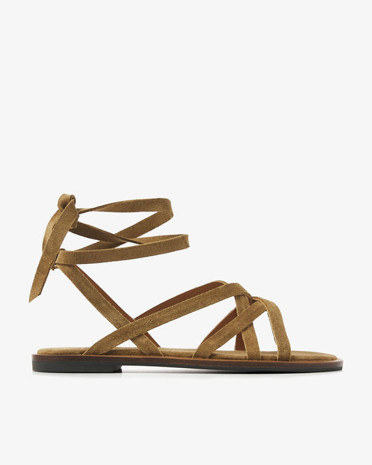 VIA VAI suède khaki dames slippers Vita Rachel, zijaanzicht.