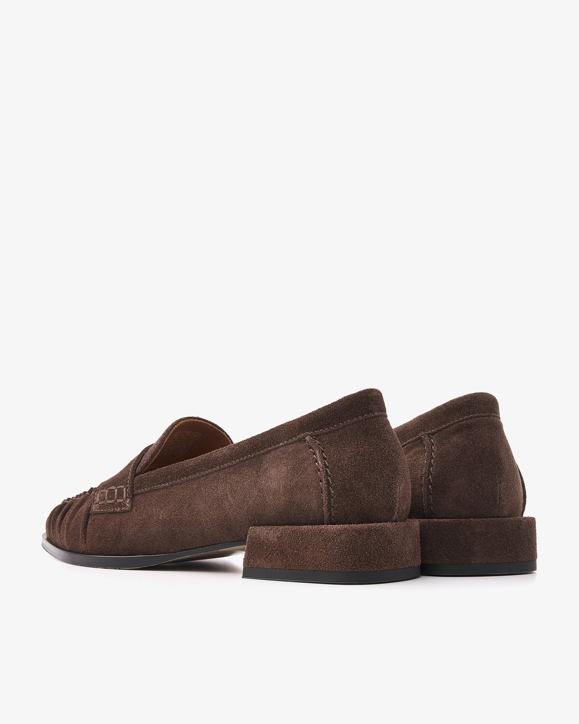 VIA VAI Jazz Billie bruine loafers dames – achteraanzicht met hieldetail
