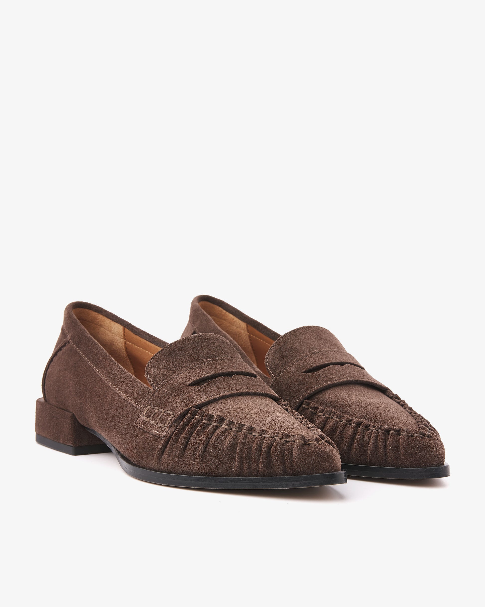 VIA VAI Jazz Billie bruine loafers dames – vooraanzicht met ronde neus