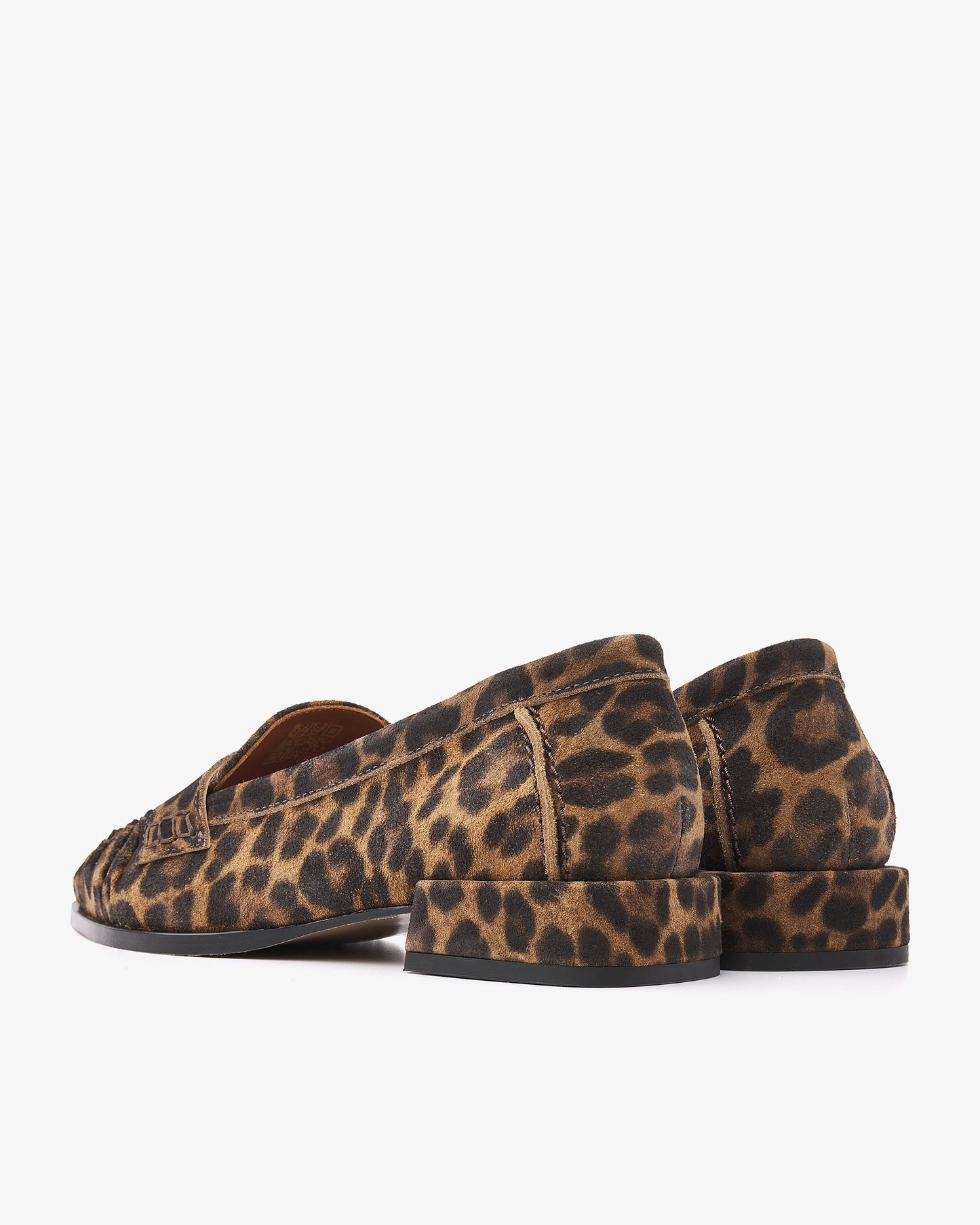 VIA VAI Jazz Billie leopardprint loafers dames – achteraanzicht met hieldetail