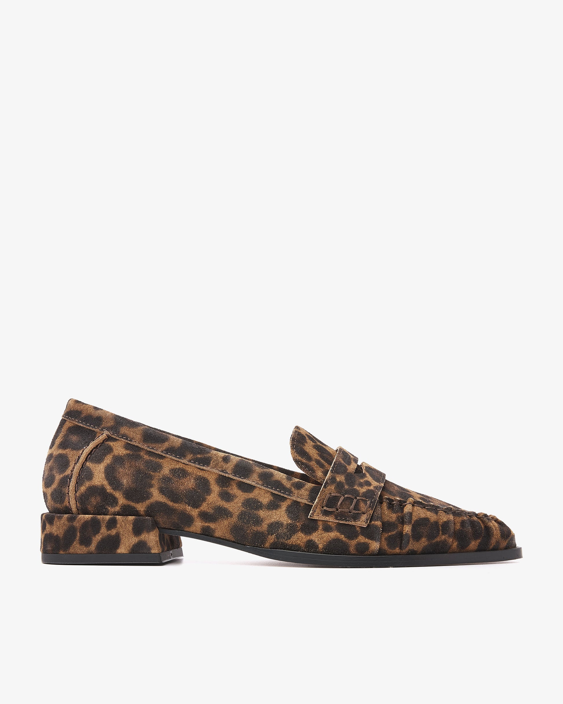 VIA VAI Jazz Billie leopardprint loafers dames – zijaanzicht met leer- en suèdedetails
