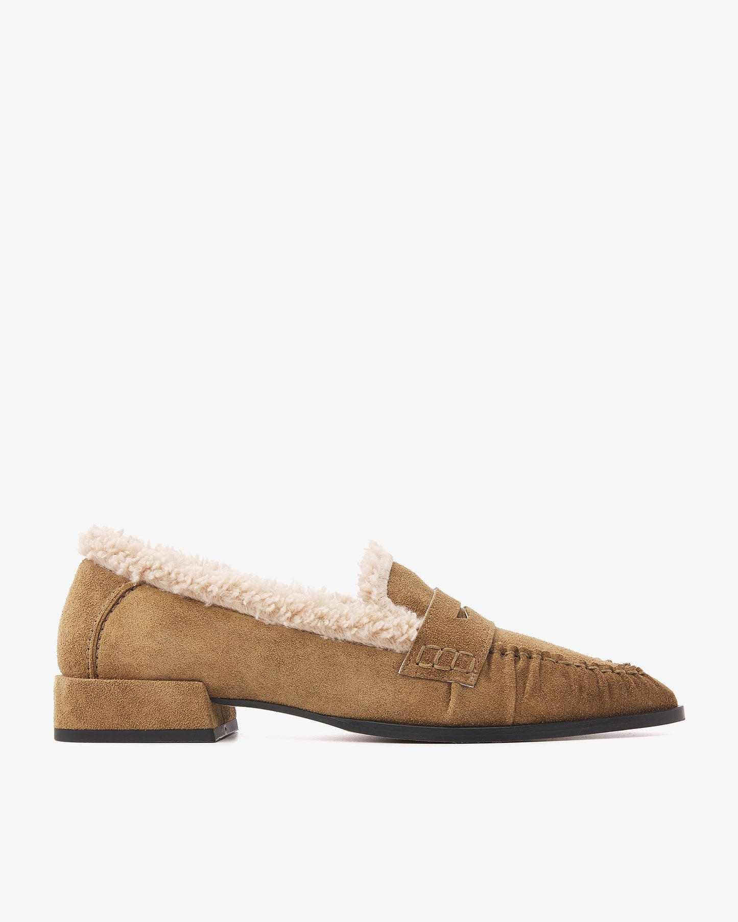 VIA VAI Jazz Vica loafers dames – zijaanzicht met leer- en suèdedetails