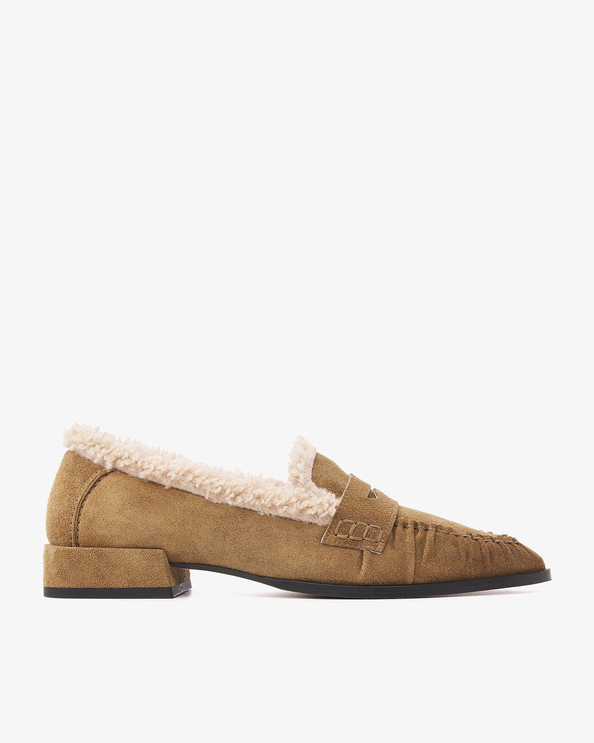 VIA VAI Jazz Vica loafers dames – zijaanzicht met leer- en suèdedetails