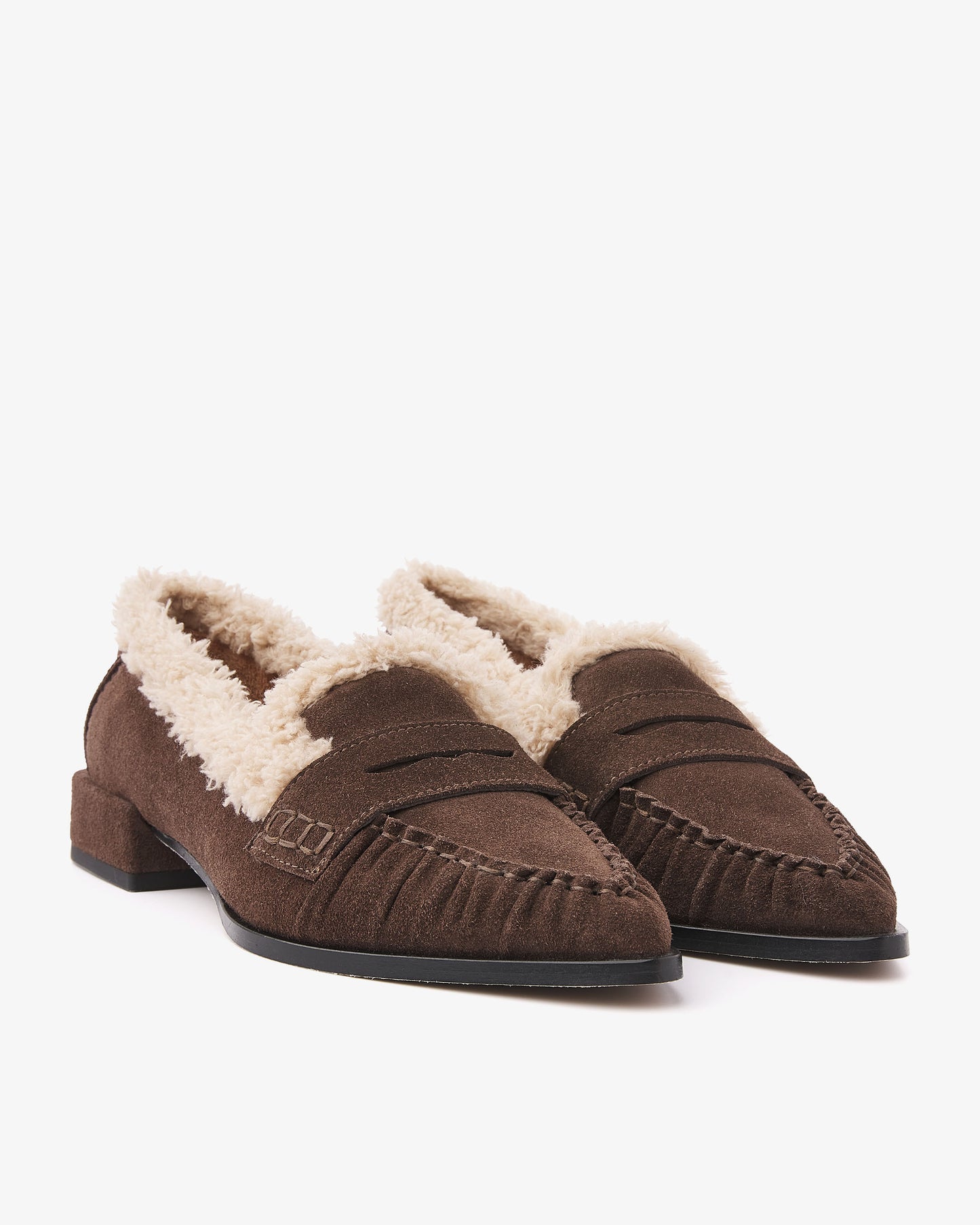 VIA VAI Jazz Vica bruine loafers dames – vooraanzicht met ronde neus