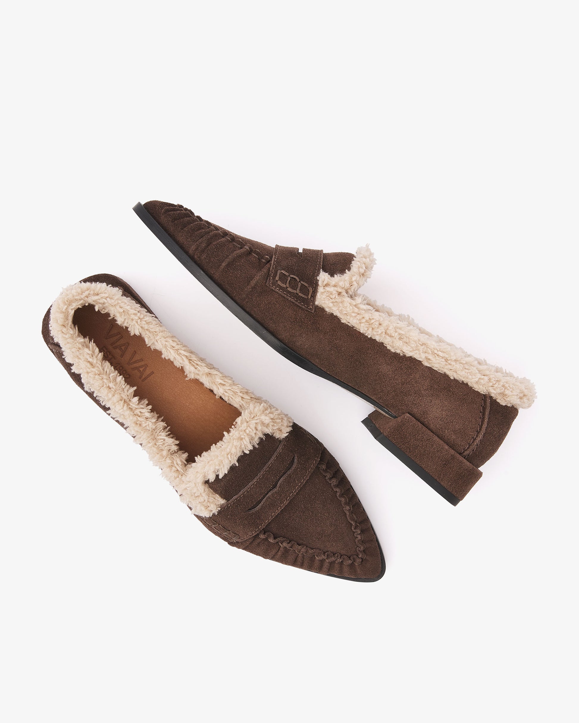 VIA VAI Jazz Vica bruine loafers dames – bovenaanzicht met voetbed