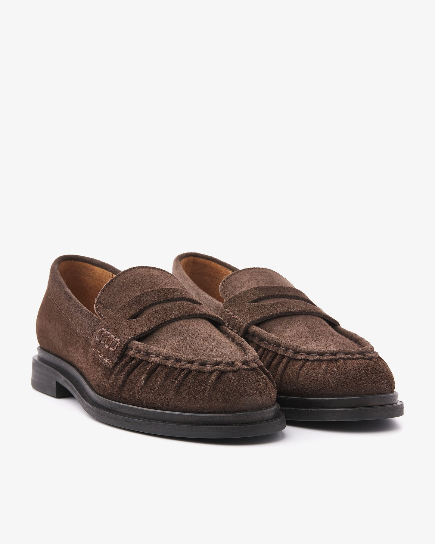 VIA VAI Fae Sarah bruine loafers dames – vooraanzicht met ronde neus
