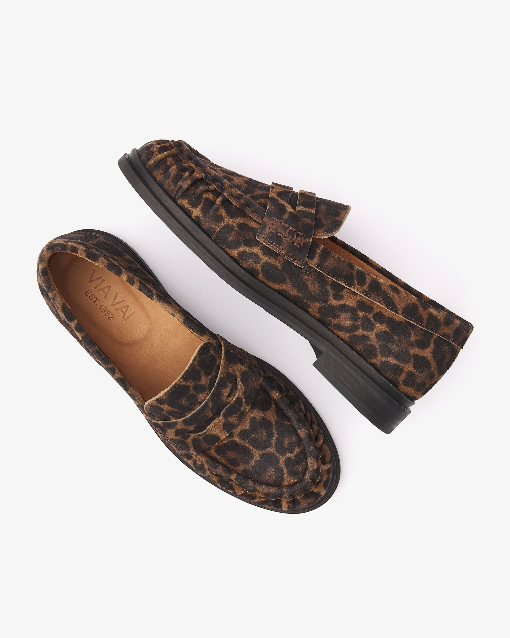 VIA VAI Fae Sarah leopardprint loafers dames – bovenaanzicht met voetbed
