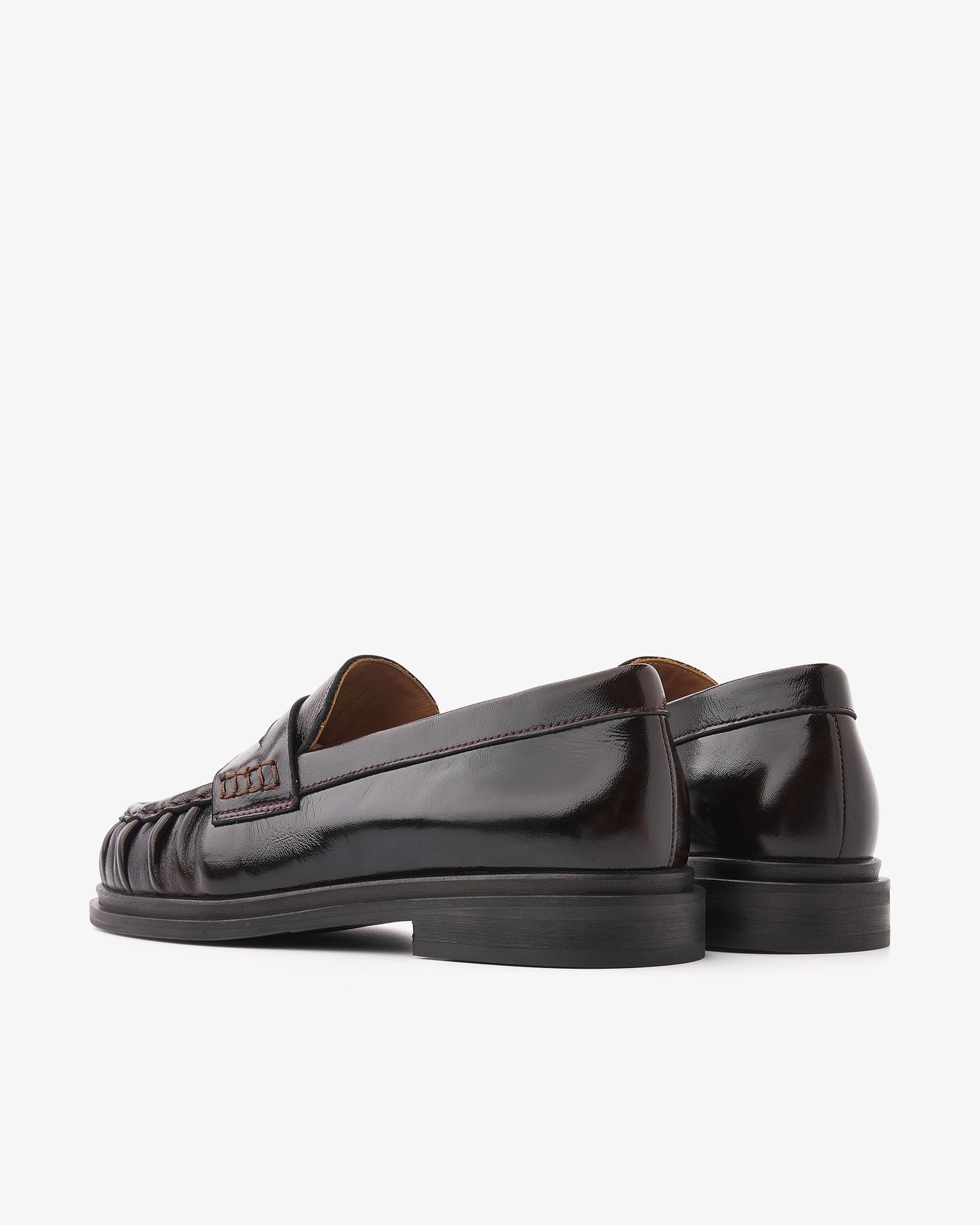 VIA VAI Fae Sarah bruine loafers dames – achteraanzicht met hieldetail