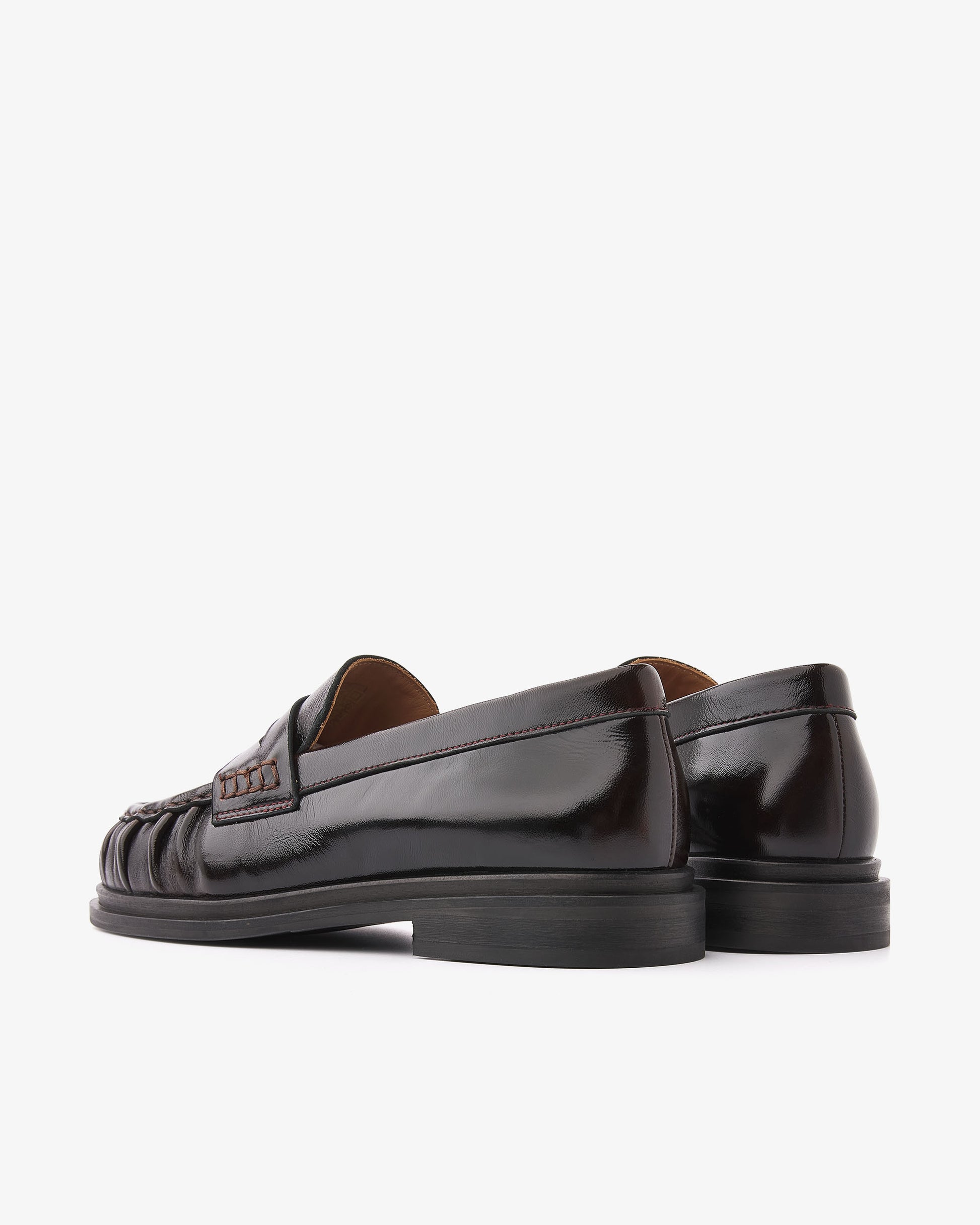 VIA VAI Fae Sarah bruine loafers dames – achteraanzicht met hieldetail