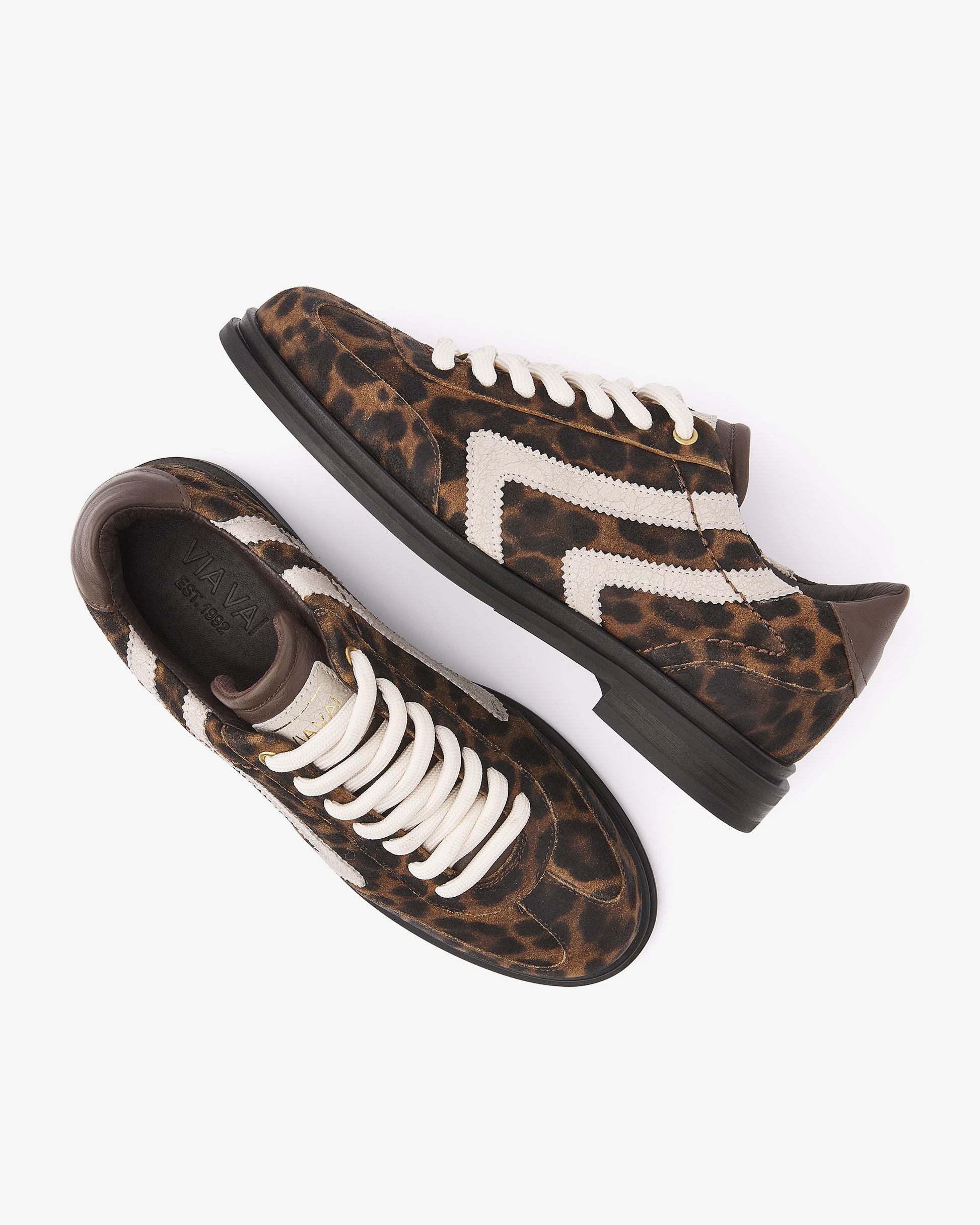 VIA VAI Fae Lois leopardprint dames – bovenaanzicht met voetbed