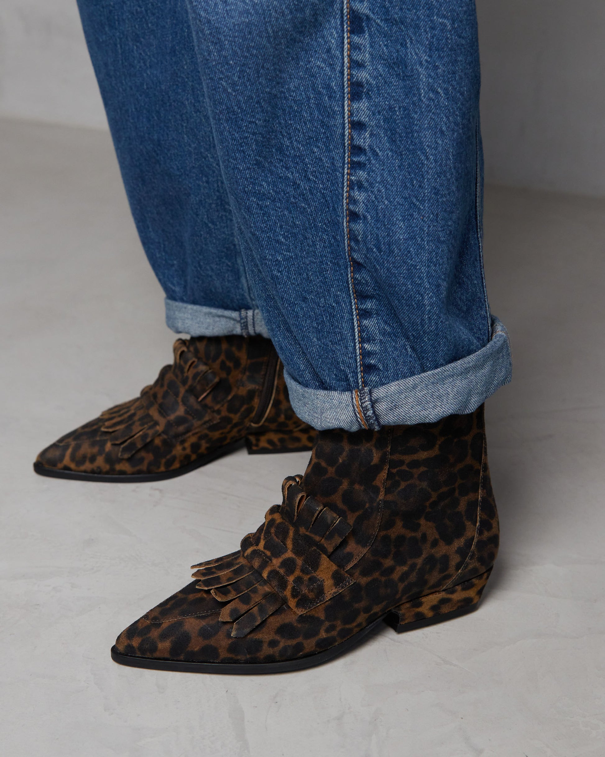 VIA VAI Vive Evie leopardprint enkellaarsjes dames