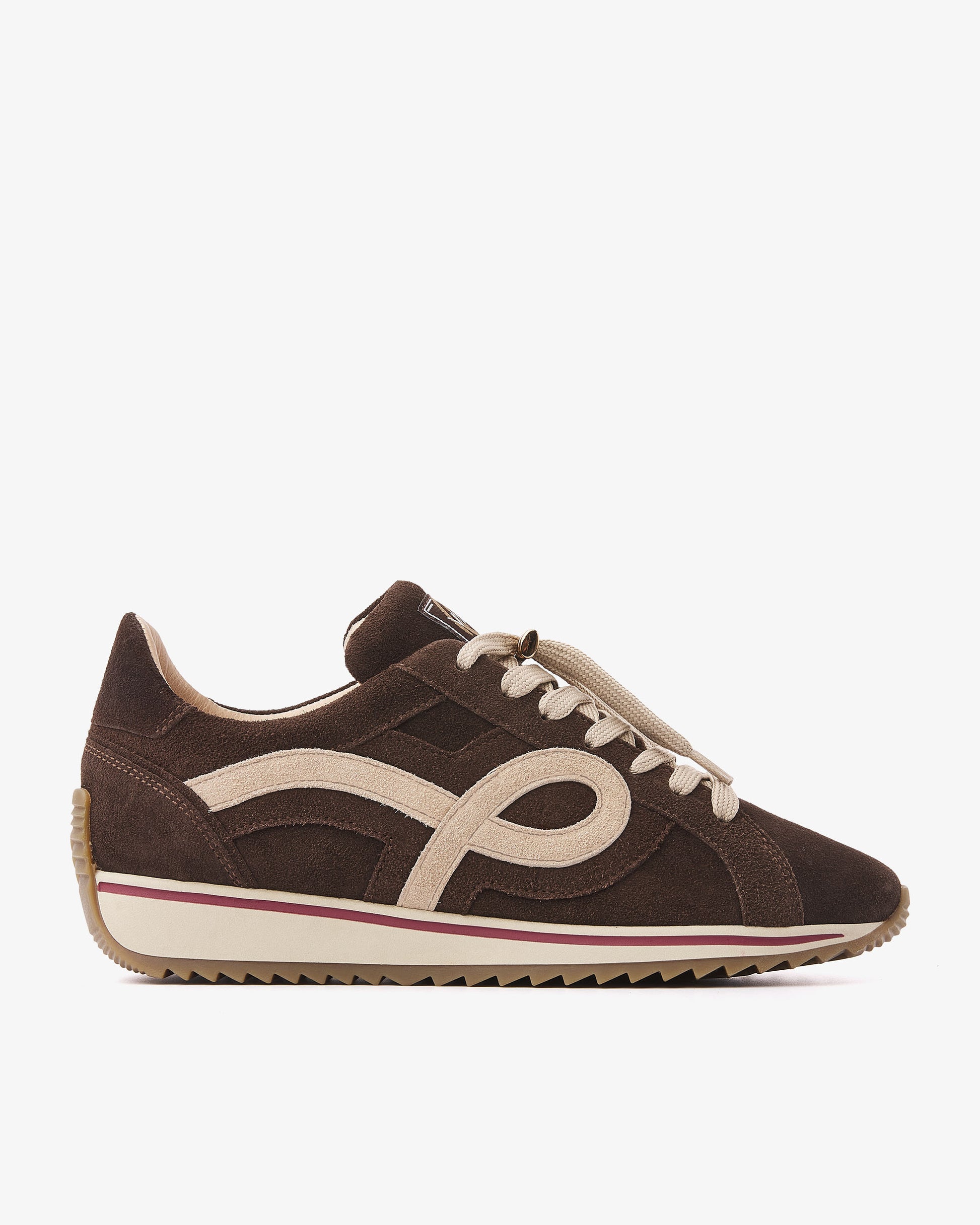 VIA VAI Mikki Eve bruine sneakers dames – zijaanzicht met logodetail