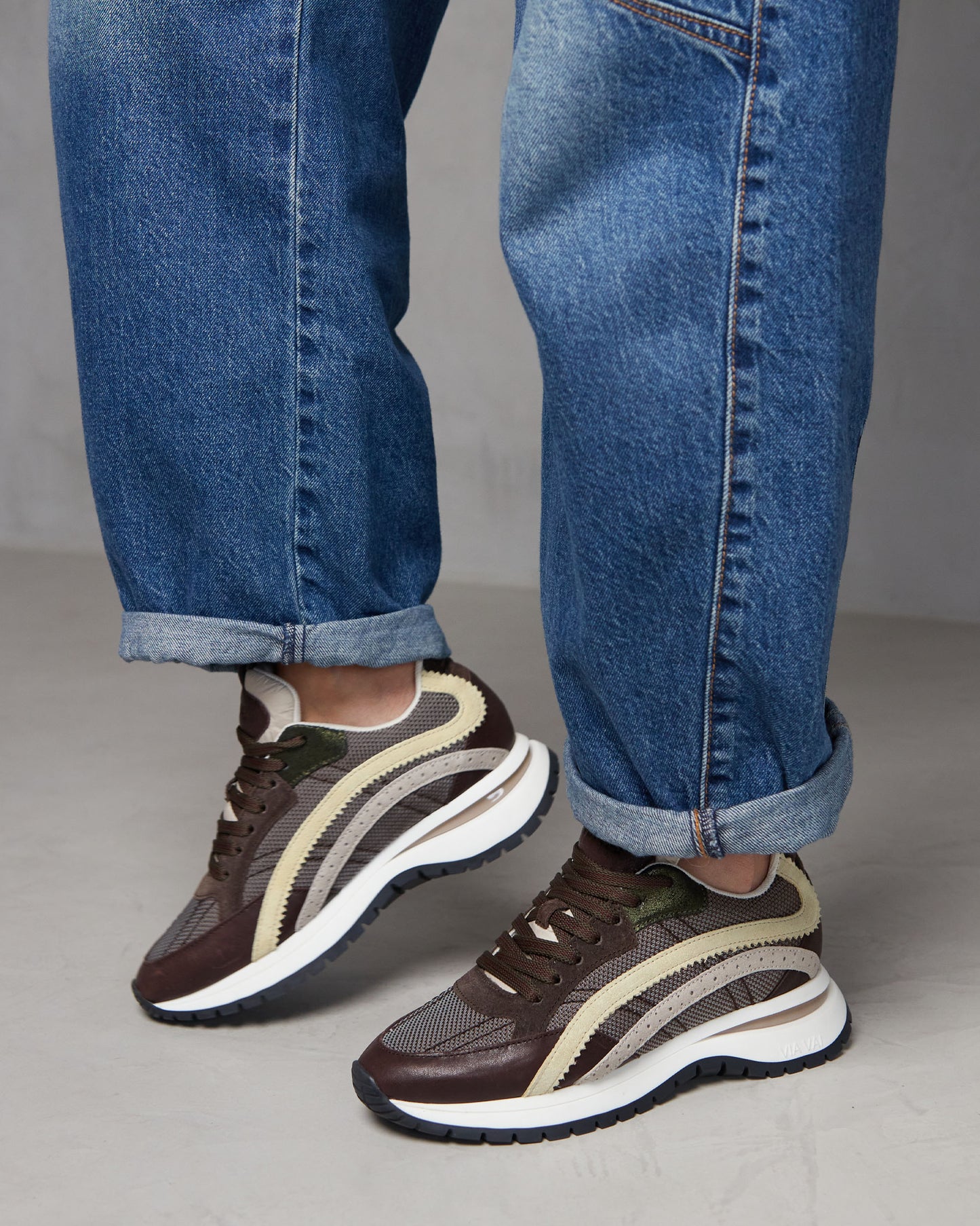 VIA VAI Usher Lott bruine sneakers dames
