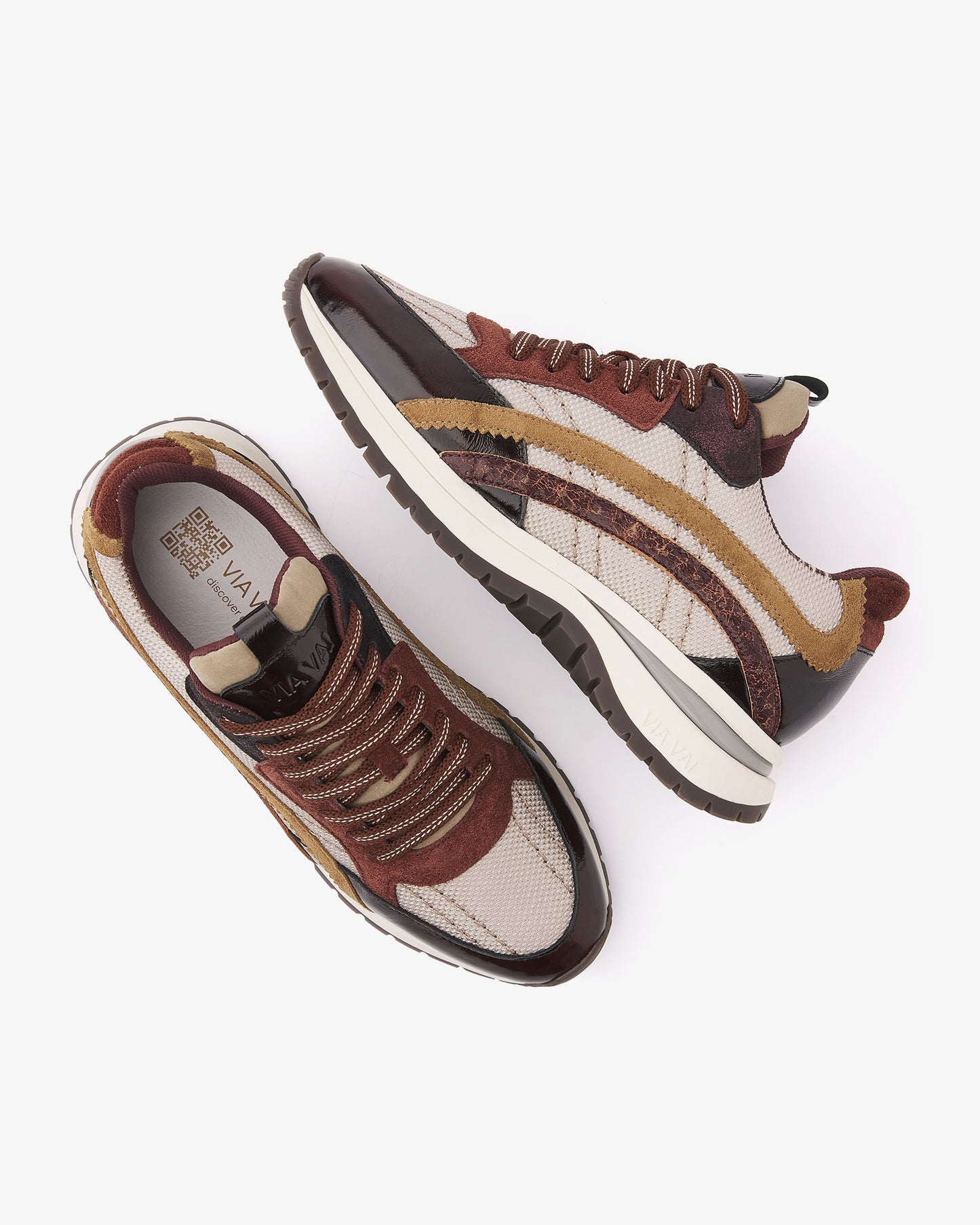 VIA VAI Usher Lott multicolor sneakers dames – bovenaanzicht met voetbed