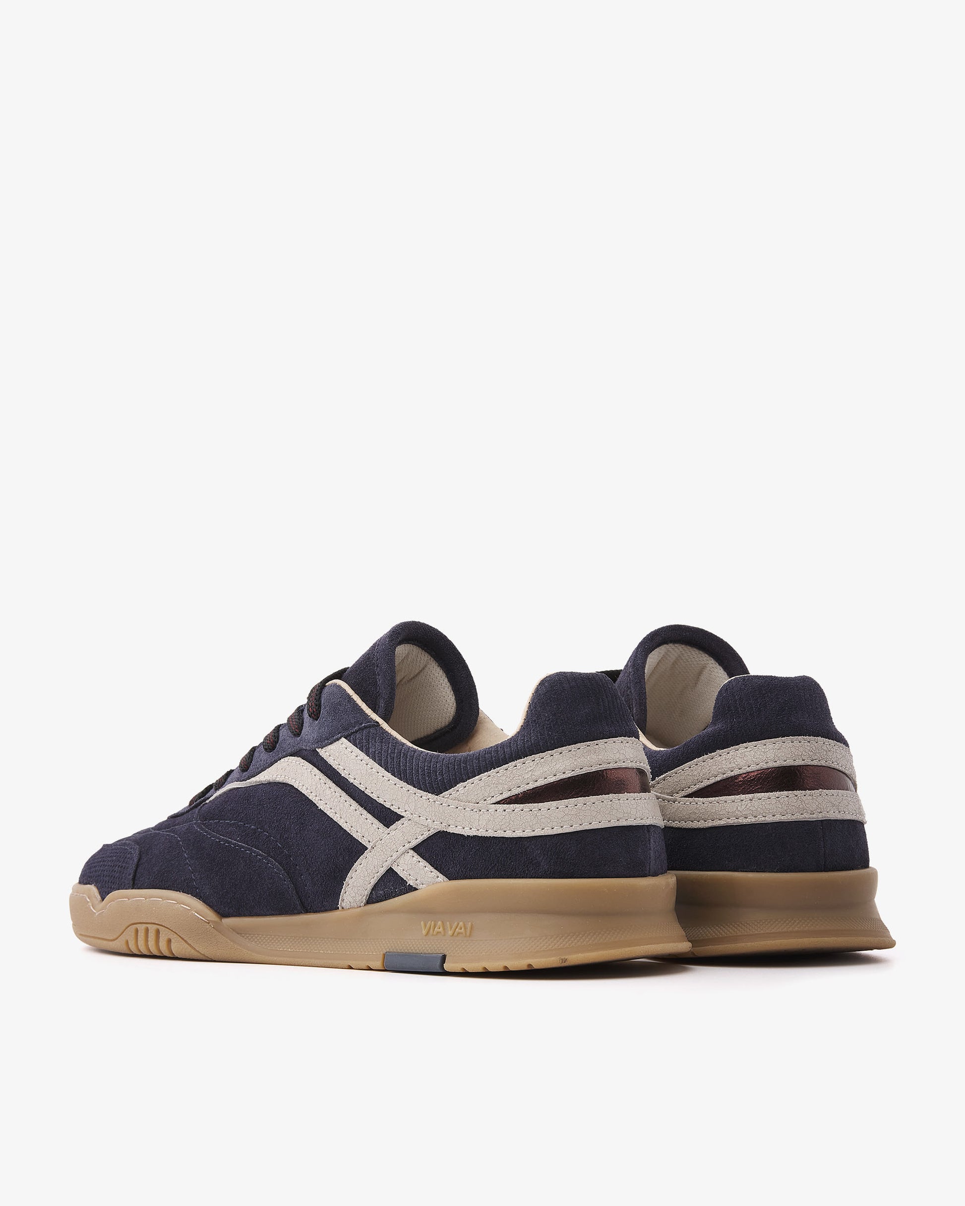 VIA VAI Kris Dante blauwe sneakers dames – achteraanzicht met hieldetail