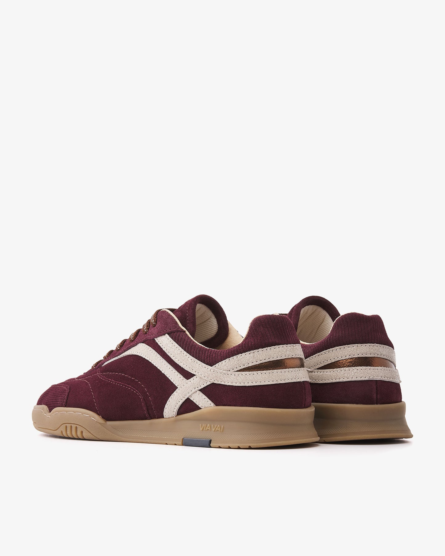 VIA VAI Kris Dante bordeauxrode sneakers dames – achteraanzicht met hieldetail