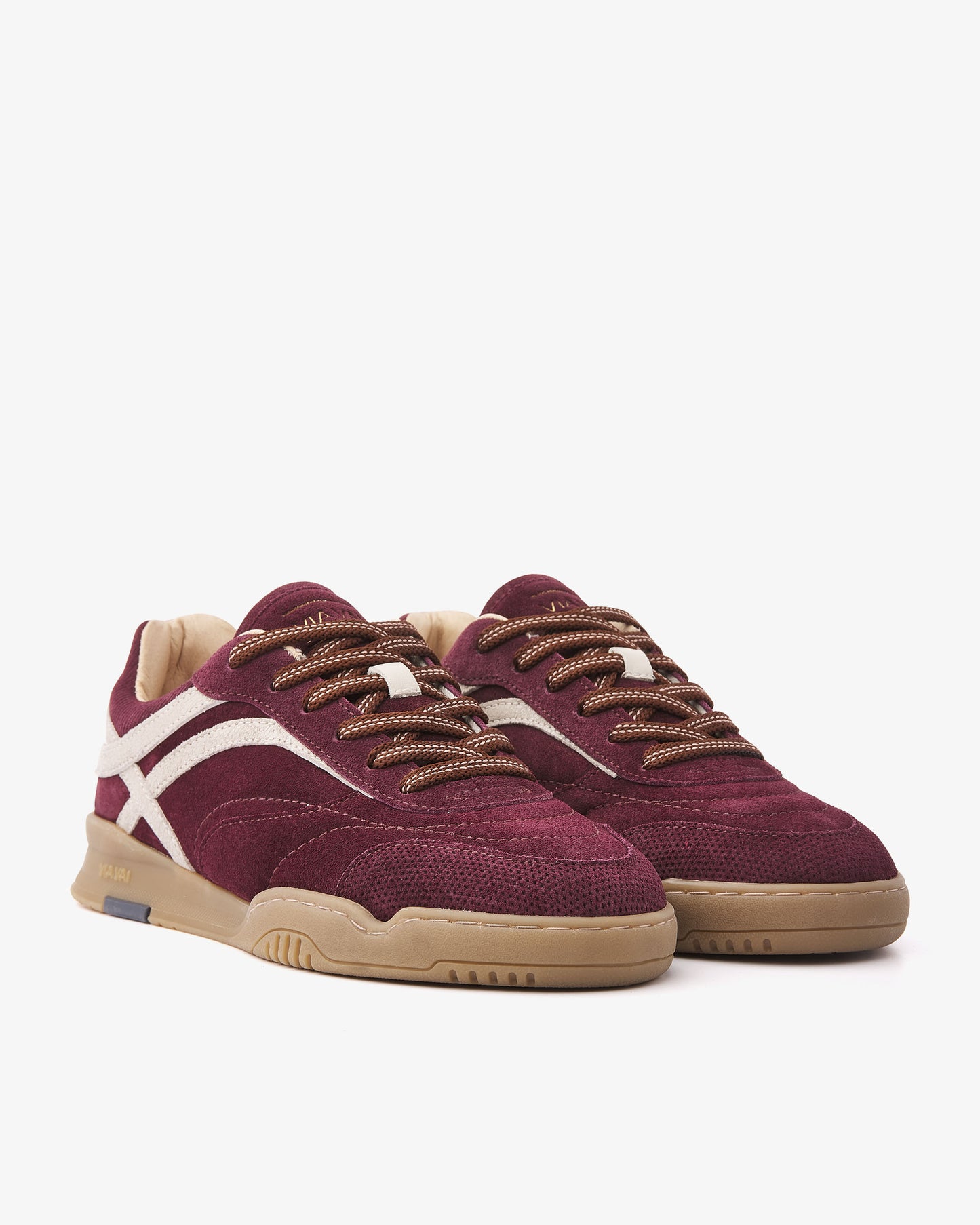VIA VAI Kris Dante bordeauxrode sneakers dames – vooraanzicht met ronde neus