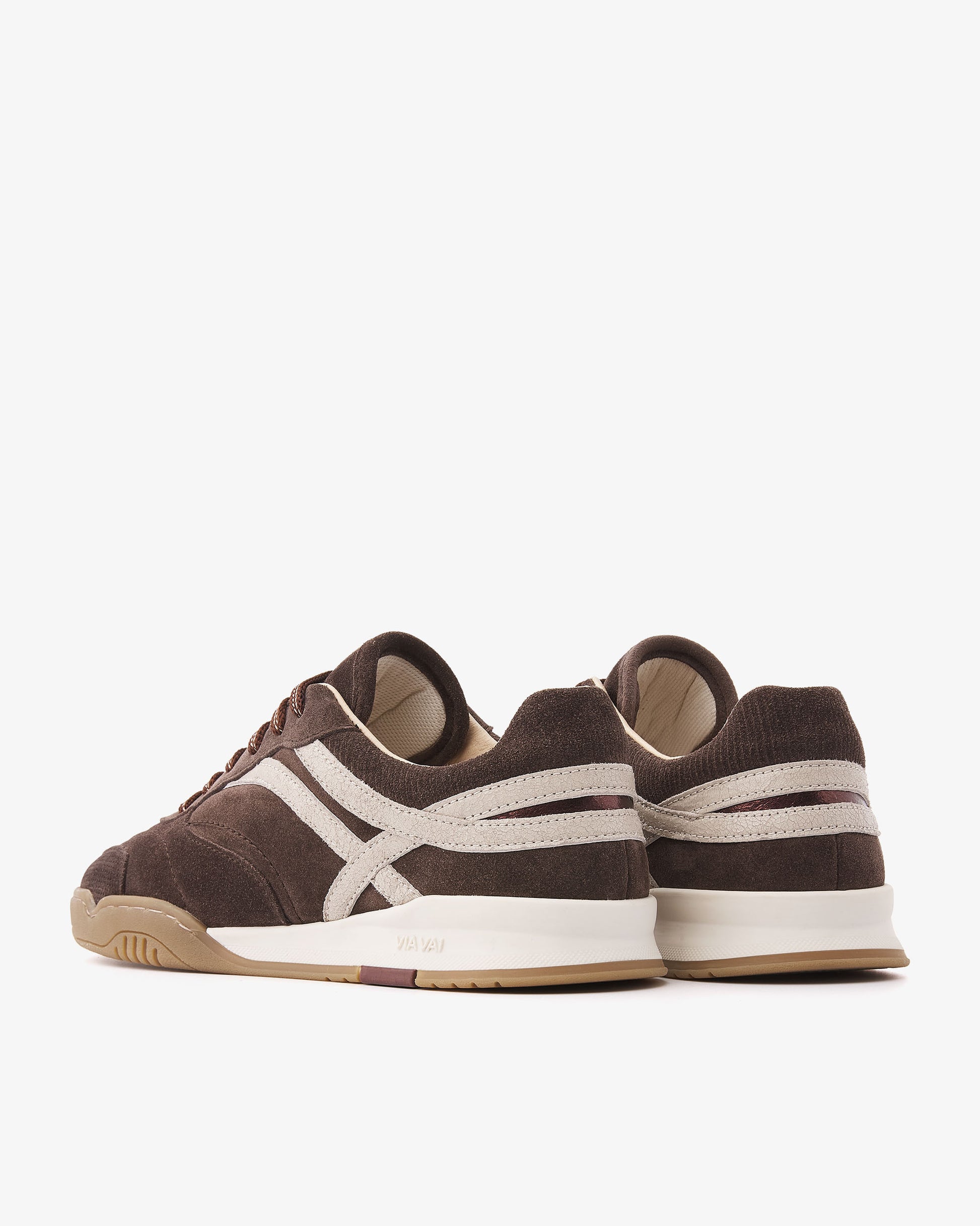 VIA VAI Kris Dante bruine sneakers dames – achteraanzicht met hieldetail