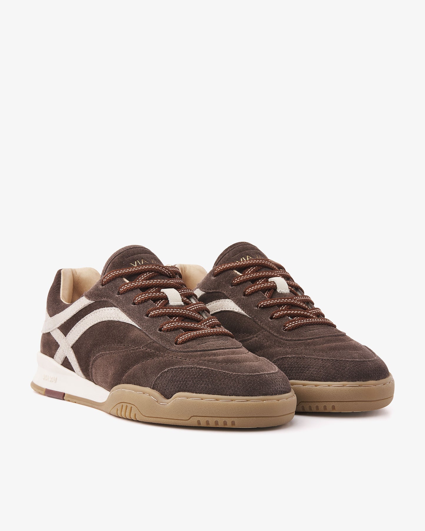 VIA VAI Kris Dante bruine sneakers dames – vooraanzicht met ronde neus