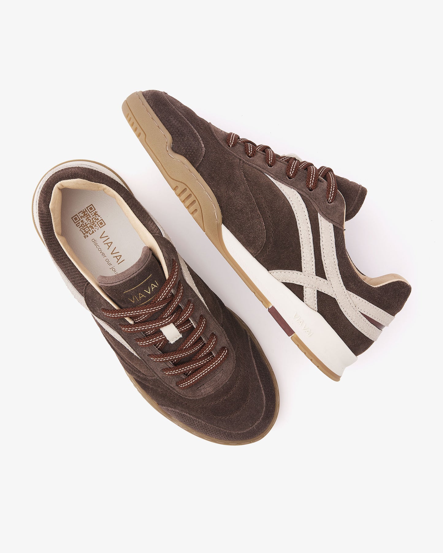 VIA VAI Kris Dante bruine sneakers dames – bovenaanzicht met voetbed