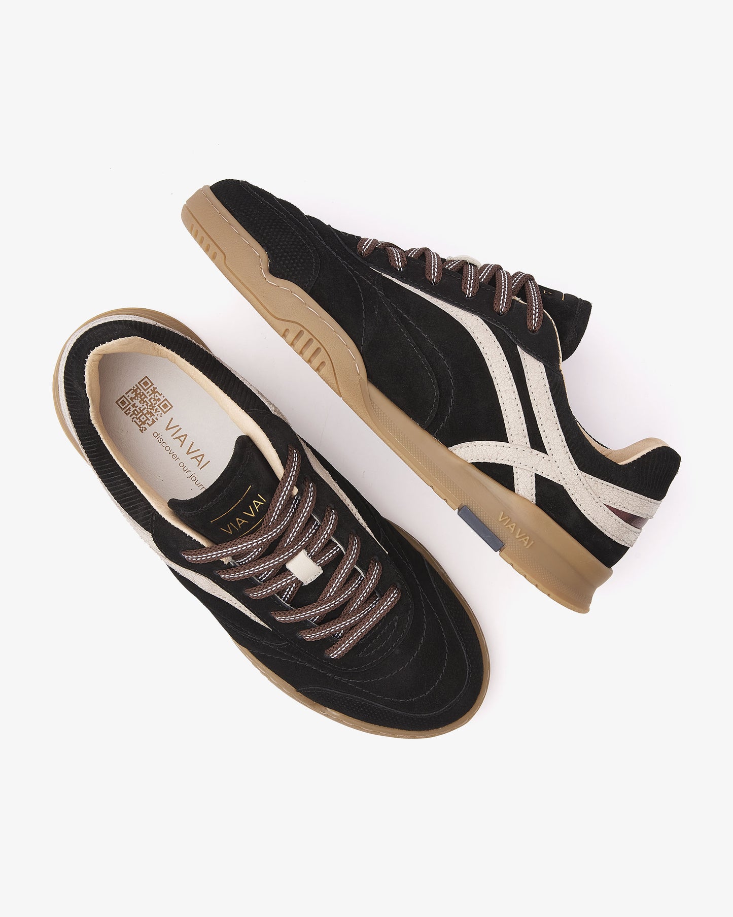 VIA VAI Kris Dante zwarte sneakers dames – bovenaanzicht met voetbed