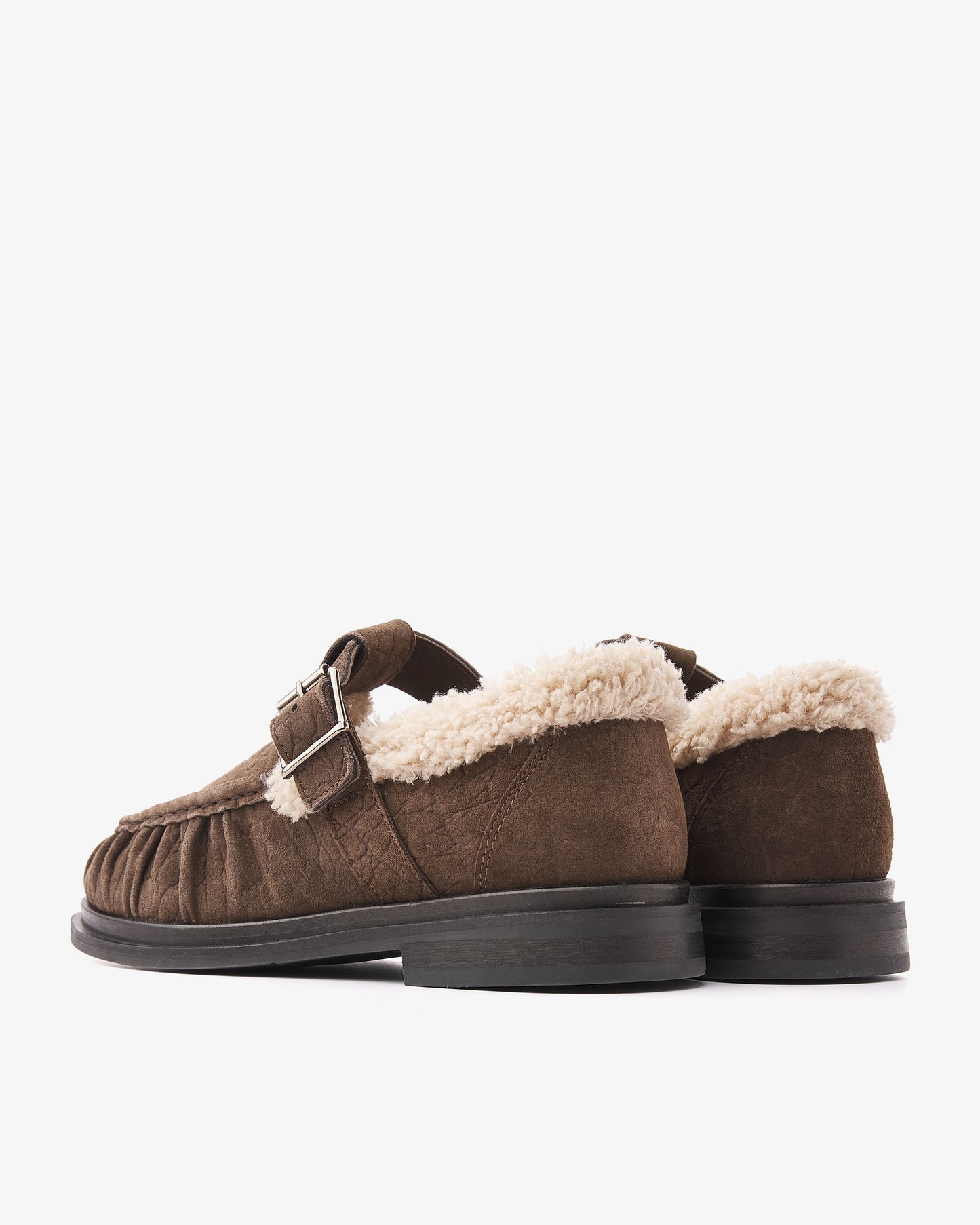 VIA VAI Fae Remi bruine loafers dames – achteraanzicht met hieldetail
