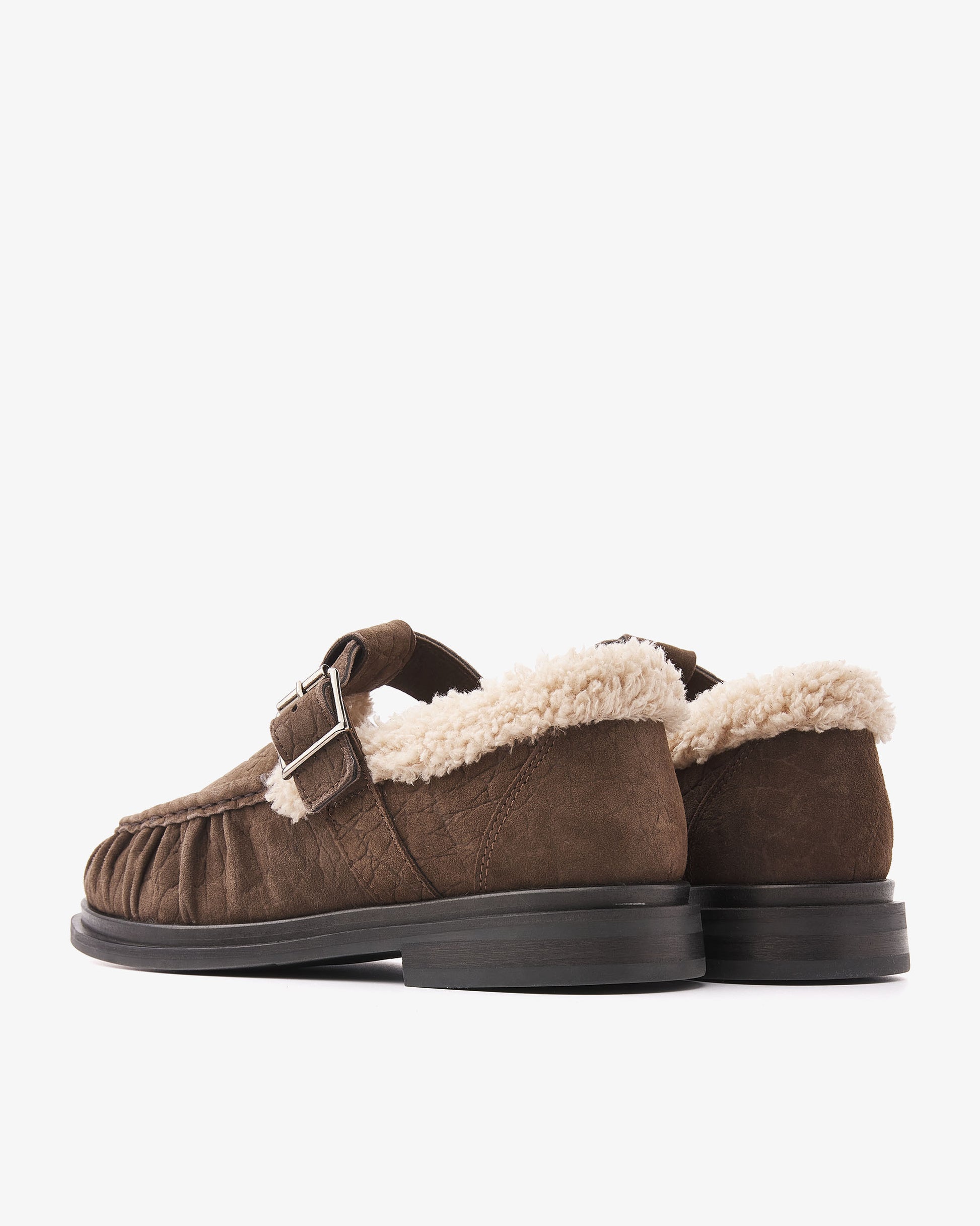 VIA VAI Fae Remi bruine loafers dames – achteraanzicht met hieldetail