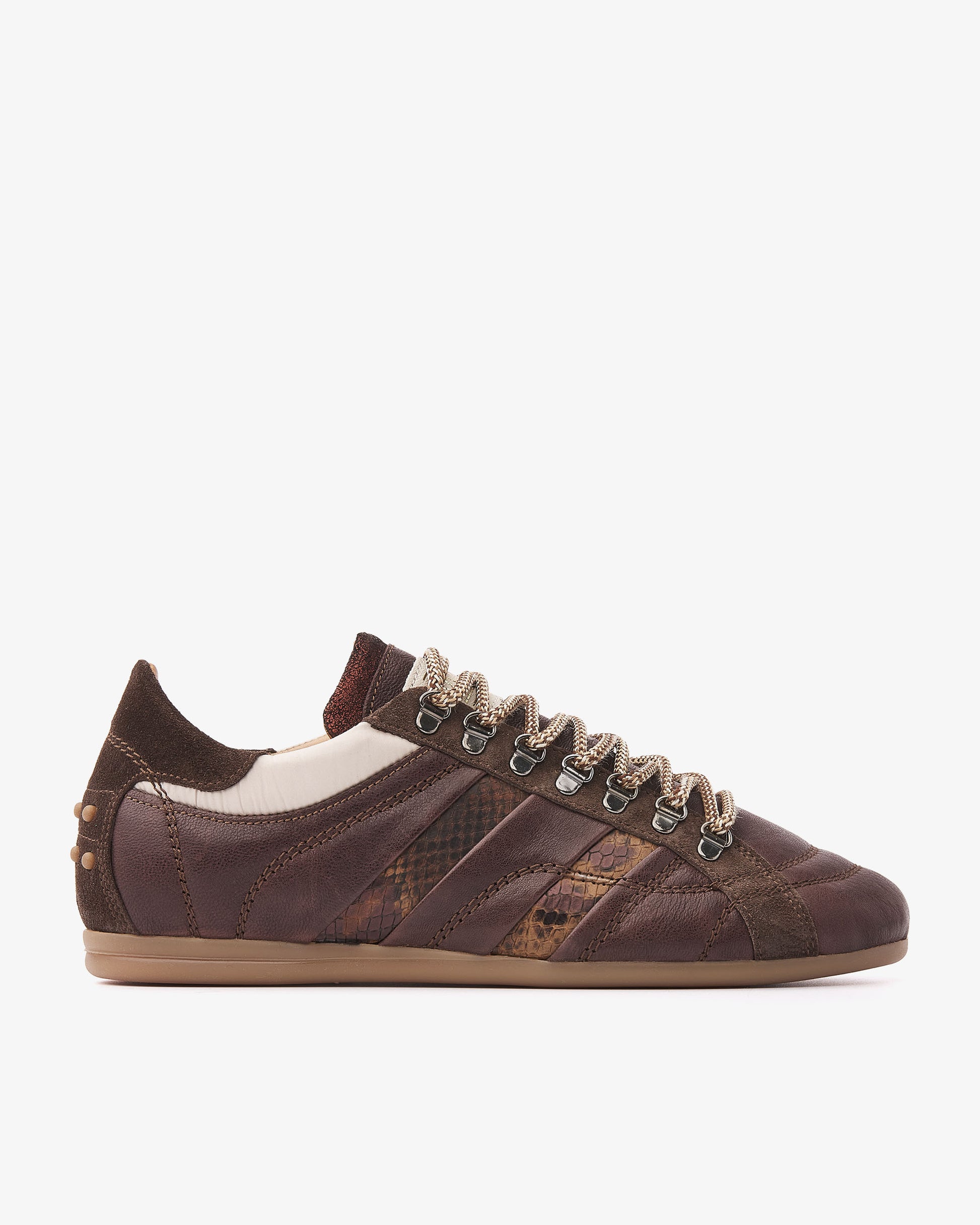 VIA VAI June Jackie bruine sneakers dames – zijaanzicht met studs