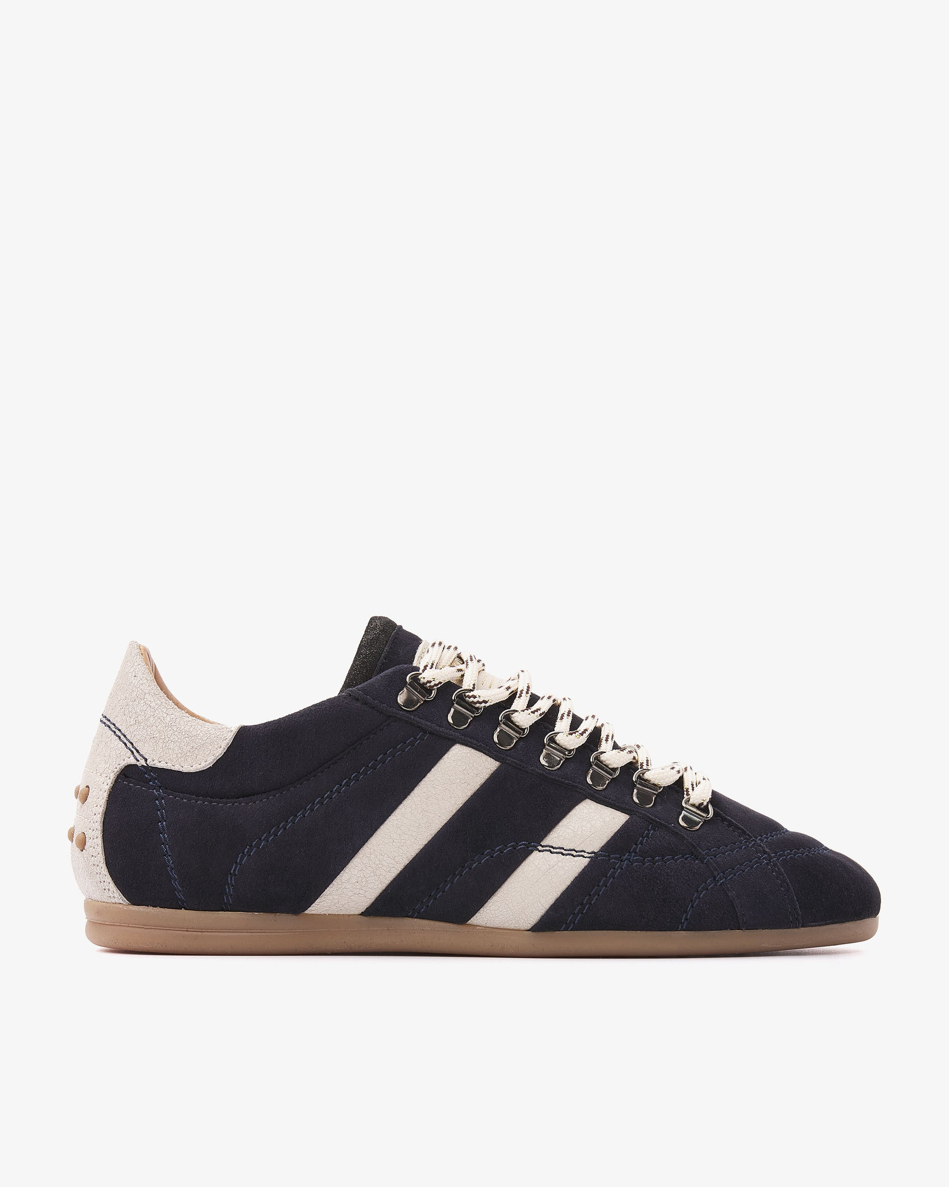 VIA VAI June Jackie blauwe sneakers dames – zijaanzicht met studs