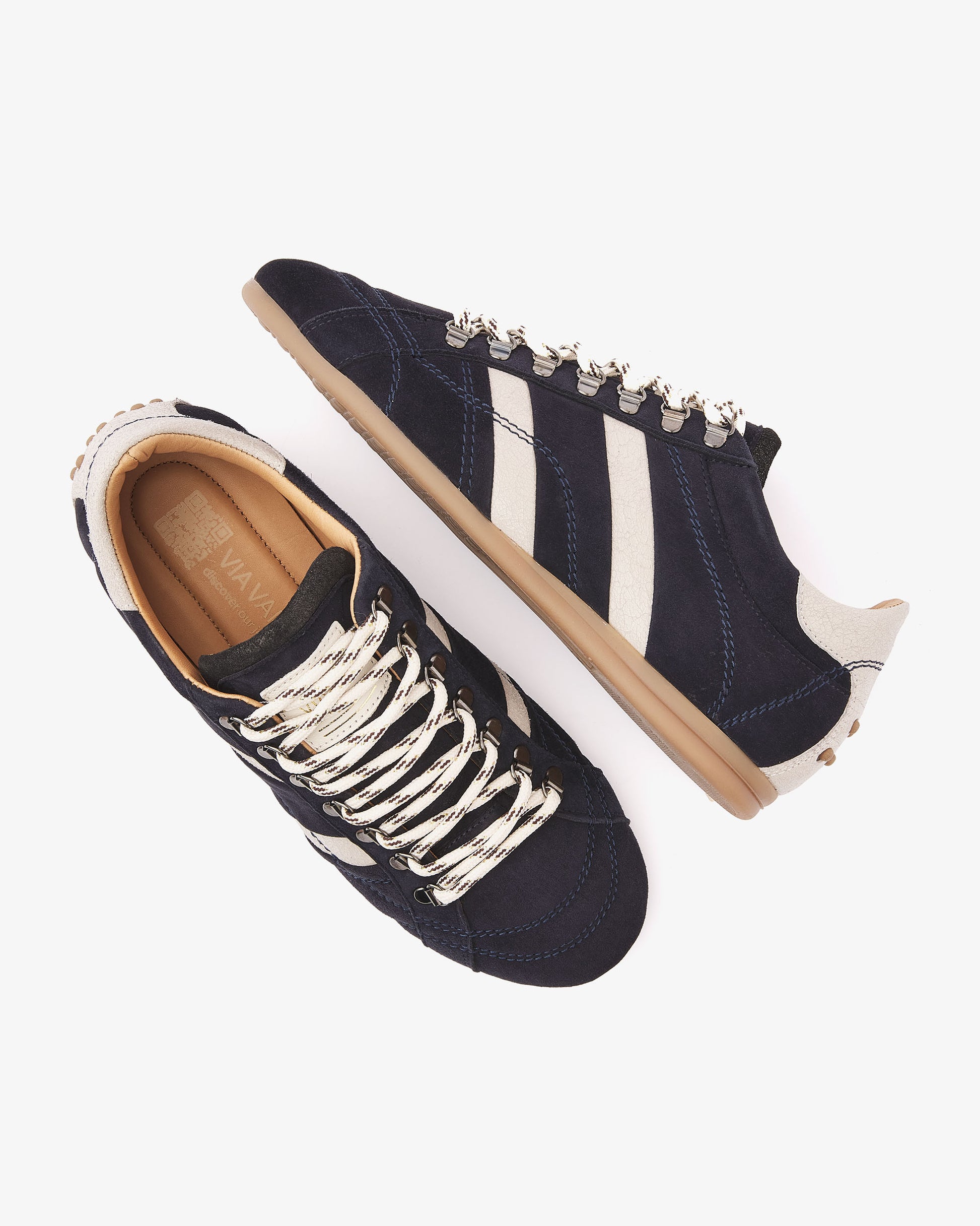 VIA VAI June Jackie blauwe sneakers dames – bovenaanzicht met uitneembaar voetbed