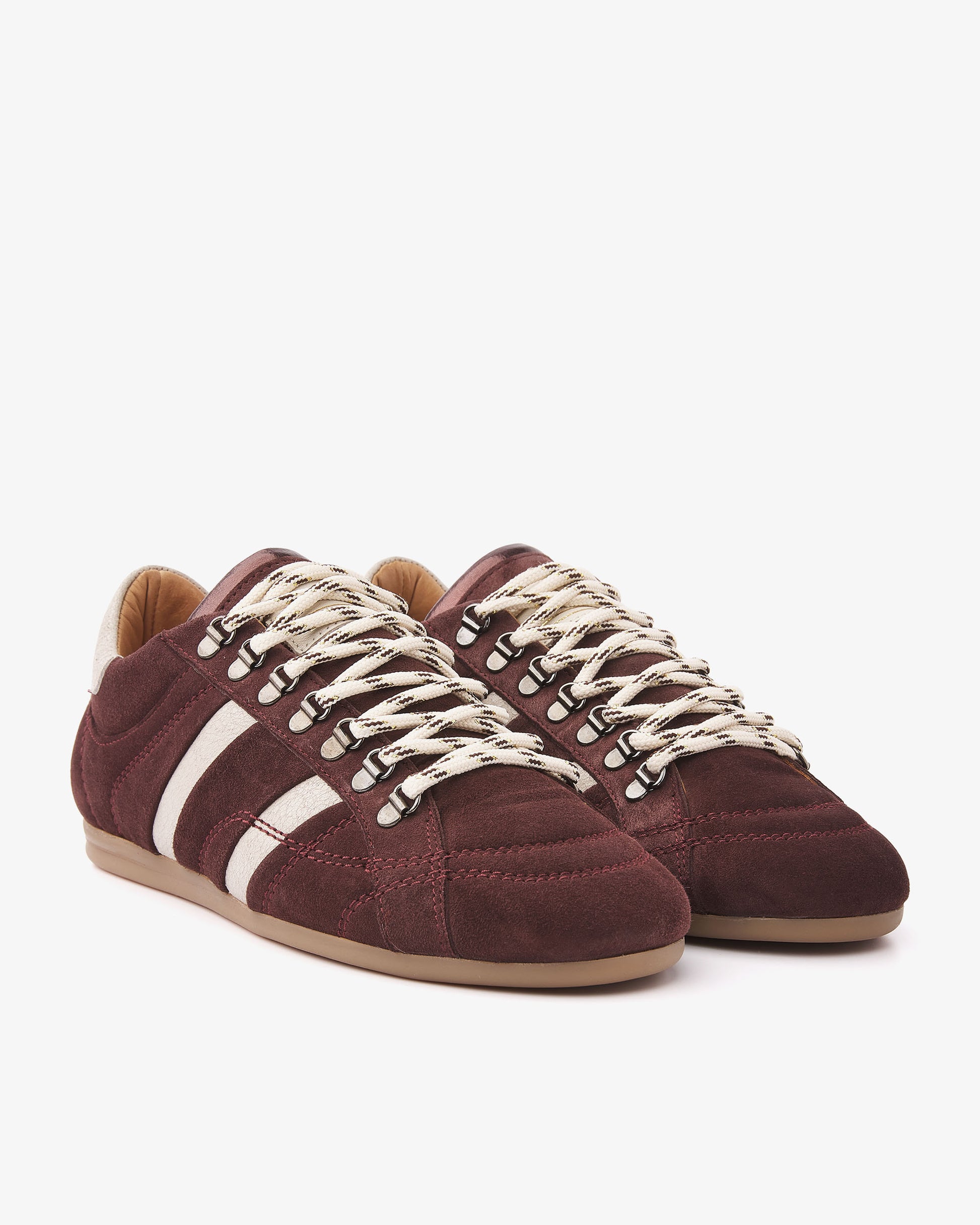 VIA VAI June Jackie bordeauxrode sneakers dames – vooraanzicht met ronde neus
